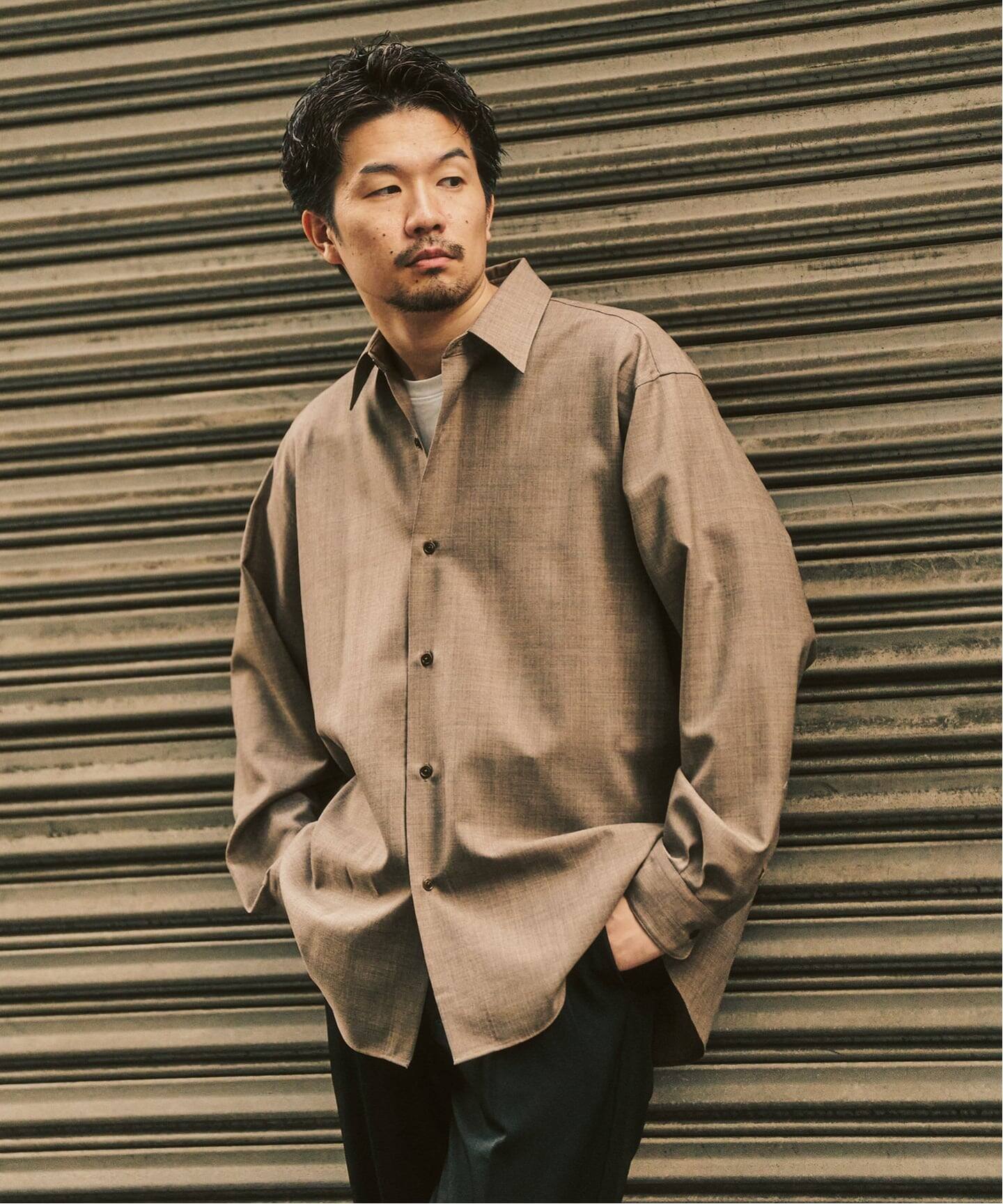 LE JAPON ATELIER】 Akita レギュラーウールシャツ（シャツ／ブラウス