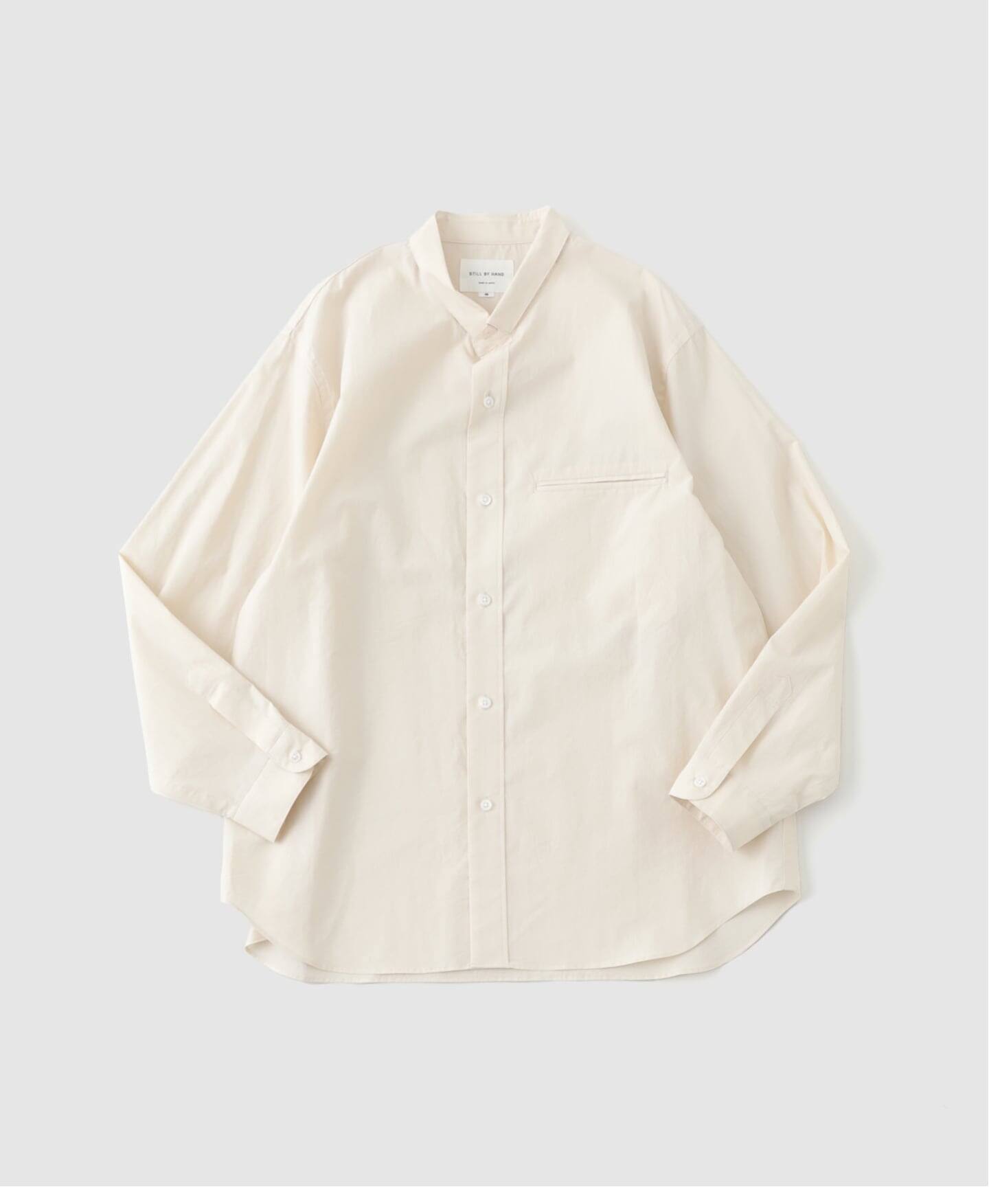 STILL BY HAND / スティルバイハンド Linen mixed narrow collar shirt