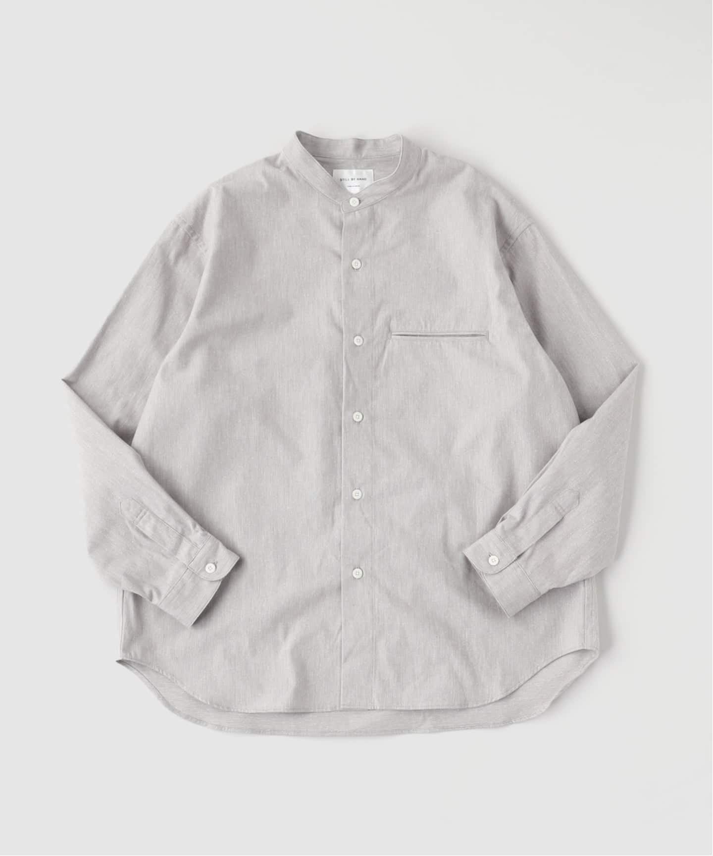 STILL BY HAND / スティルバイハンド Silk nep band collar shirt