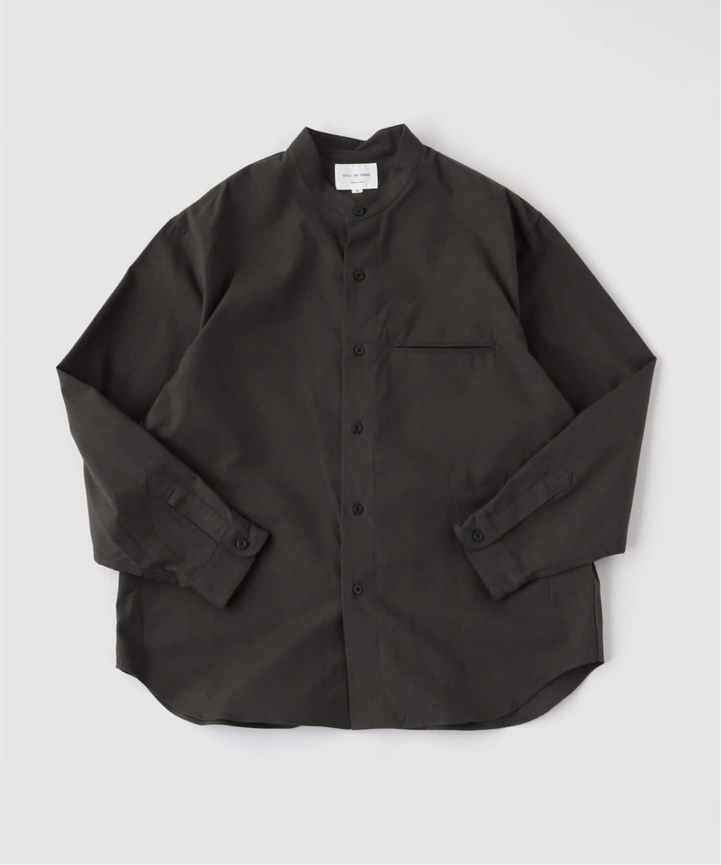 STILL BY HAND / スティルバイハンド Silk nep band collar shirt