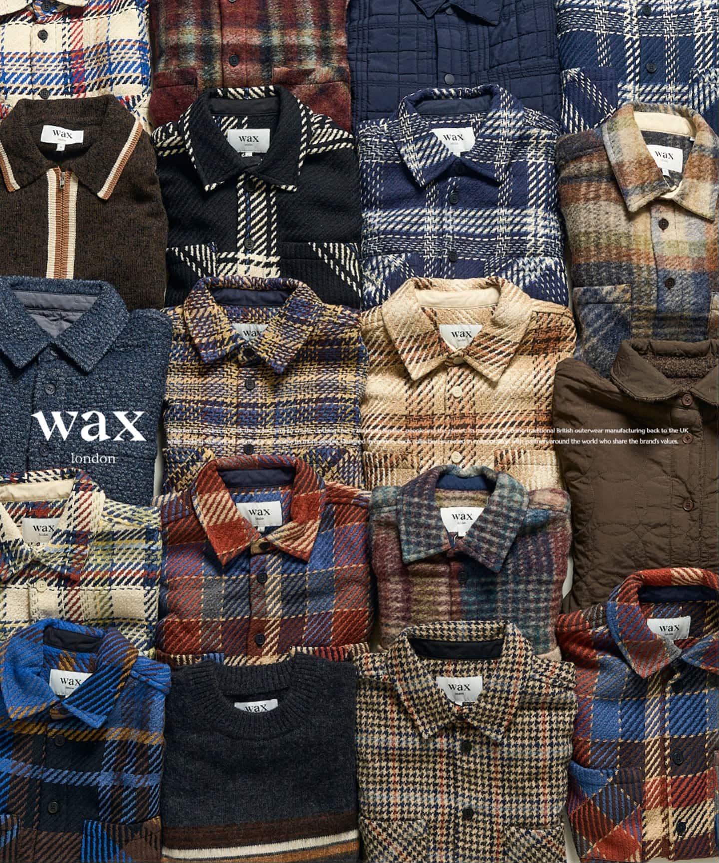 WAX LONDON / ワックス ロンドン】オーバーシャツ OATMEAL MULTI