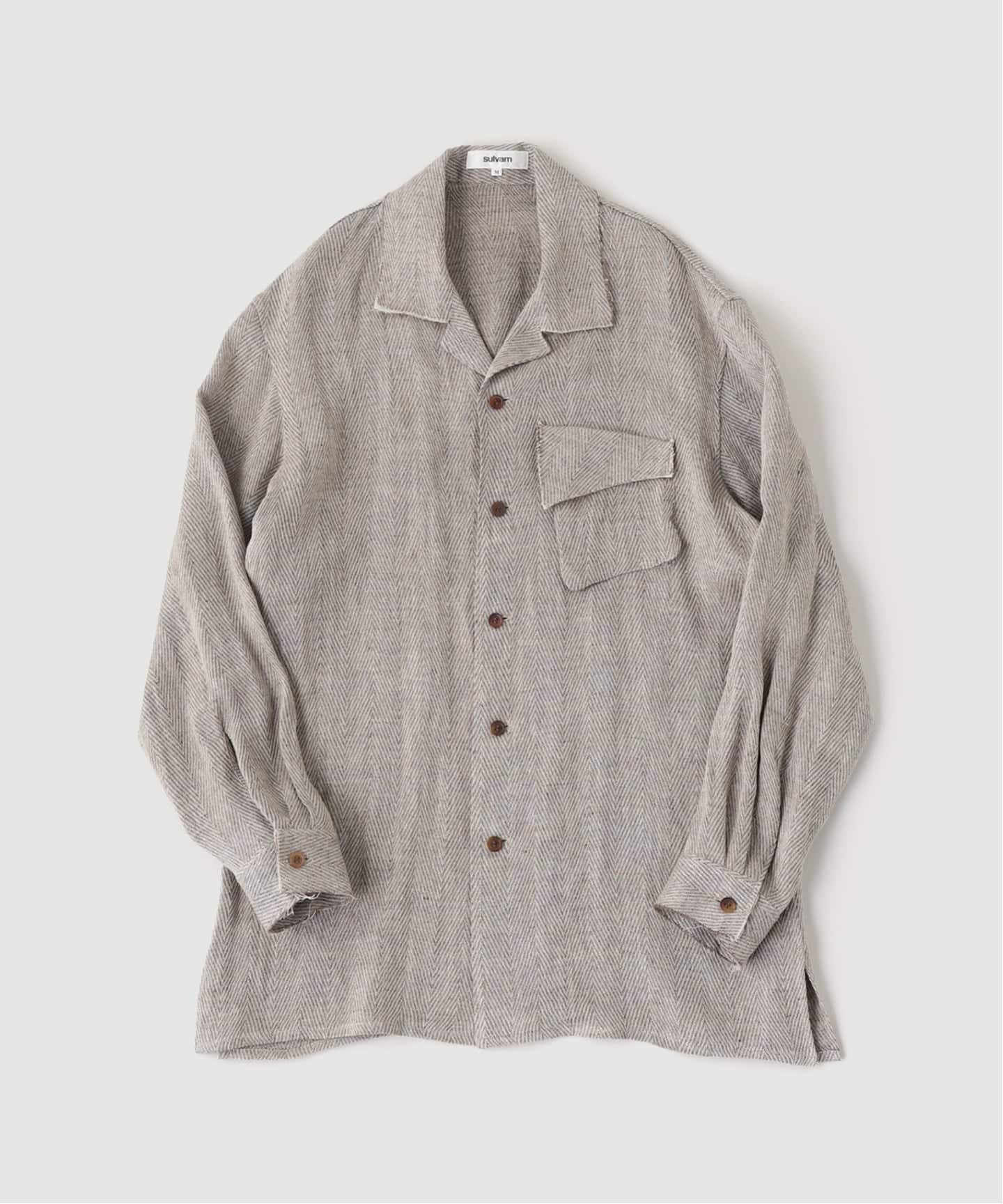 SULVAM / サルバム リネンオープンカラーシャツ（シャツ／ブラウス