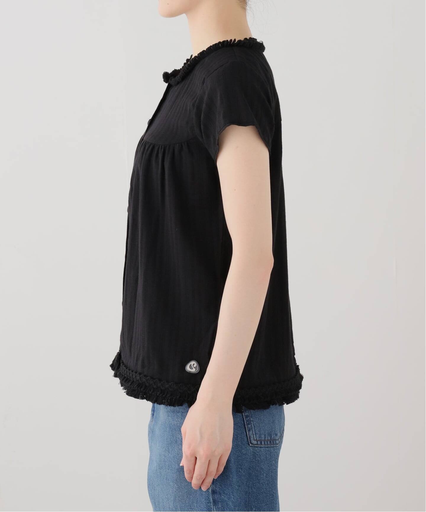 coyseio FRINGE SHIRRINGBLOUSE 花柄 半袖シャツ Geek Office / ギークオフィス】COYSEIO / FRINGE SHIRRING BLOUSE