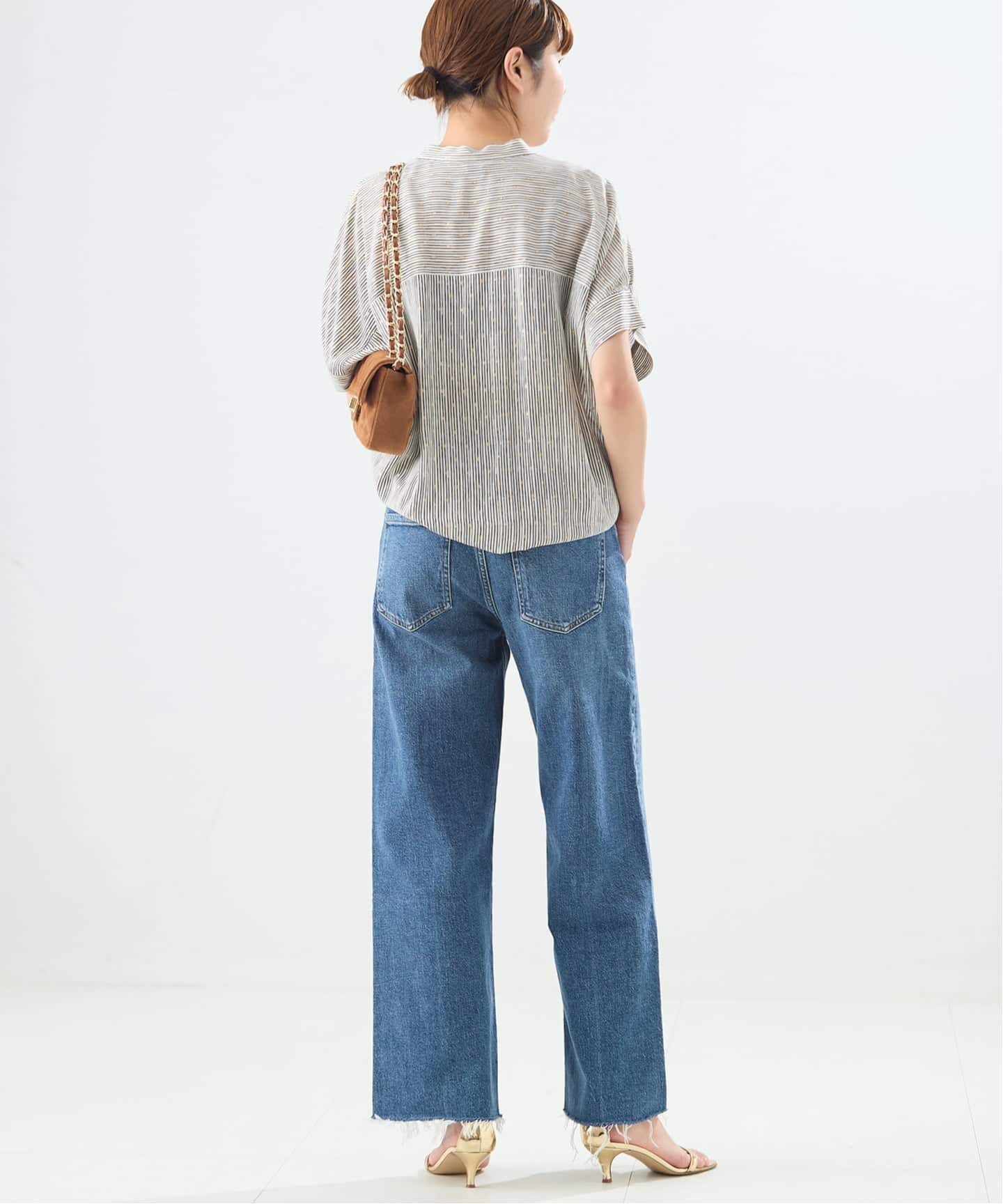 予約》【WEB限定カラーあり】DEVEAUX GOLDラメモノトーンシャツ