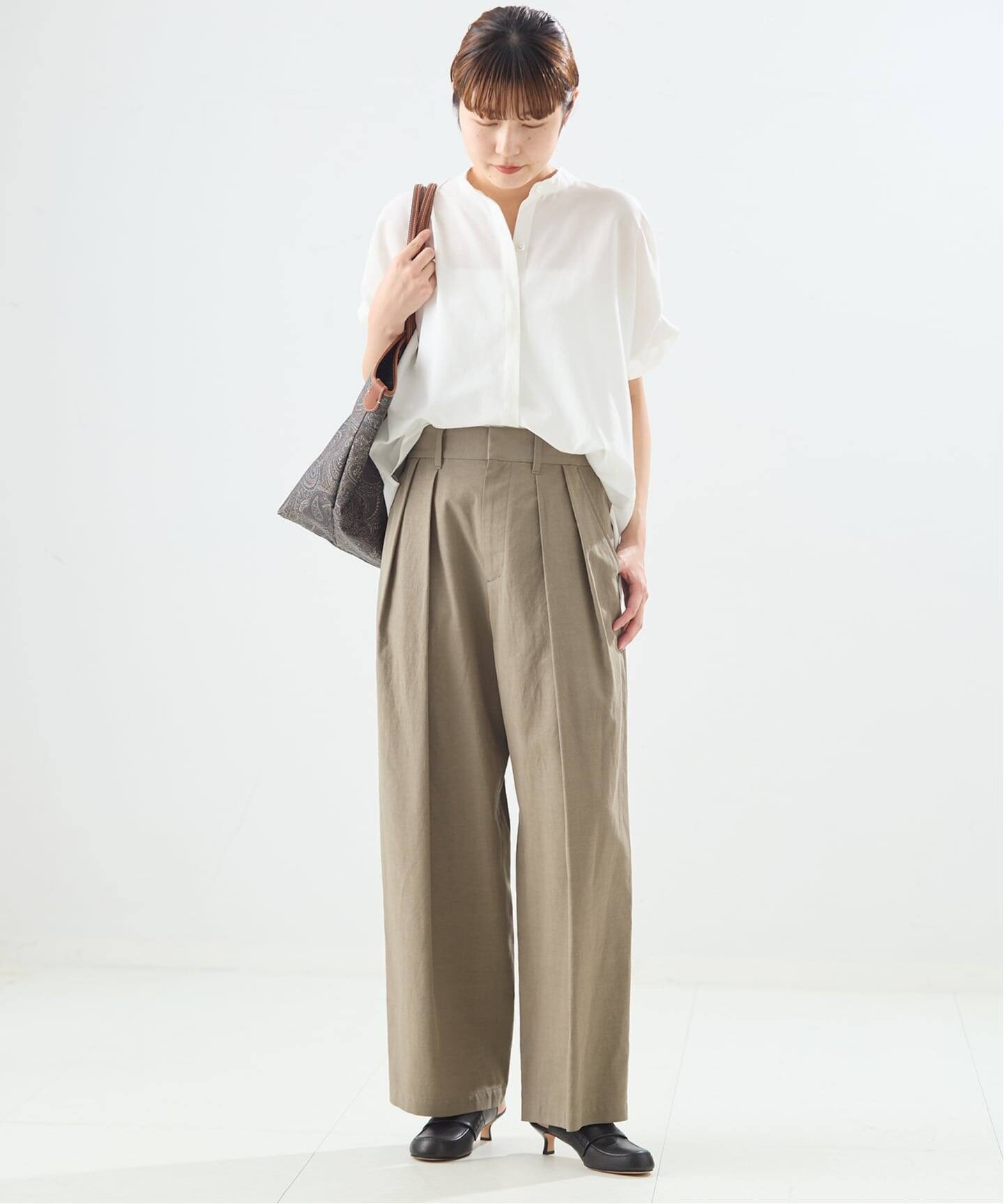 予約》DEVEAUXフラワー&チェック/無地タックスリーブシャツ（シャツ