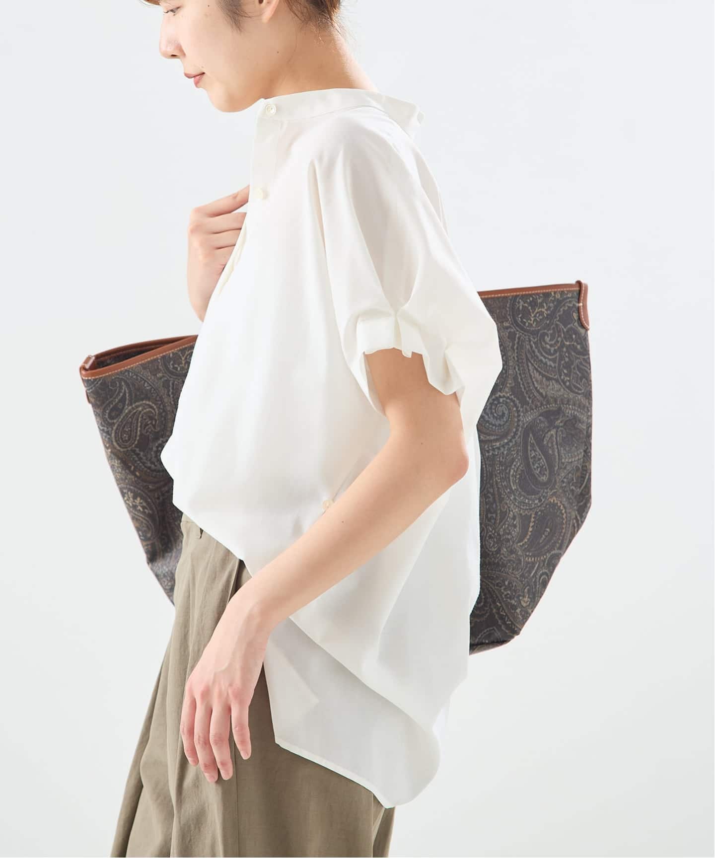 予約》DEVEAUXフラワー&チェック/無地タックスリーブシャツ（シャツ