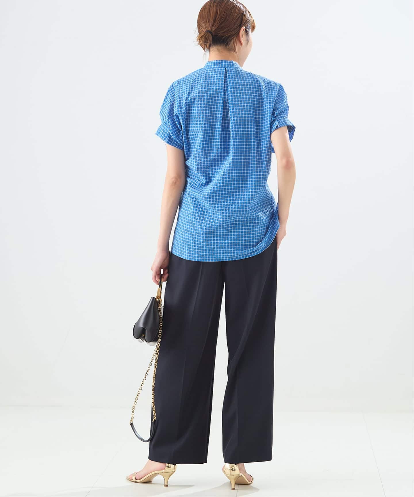 予約》DEVEAUXフラワー&チェック/無地タックスリーブシャツ（シャツ