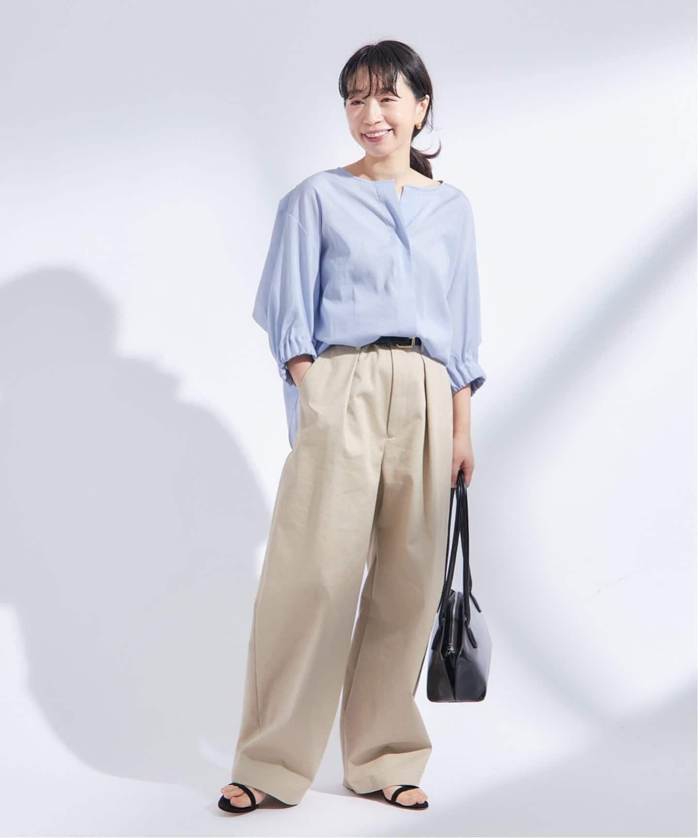 追加》オーガンジーニュアンスノーカラーシャツ（シャツ／ブラウス