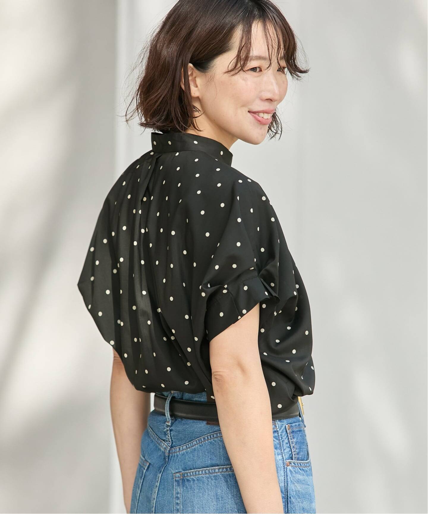 【美品】L'ESSAGE タックスリーブシャツ ドット ブラック 美品】L'ESSAGE タックスリーブシャツ ブラック ドット - メルカリ
