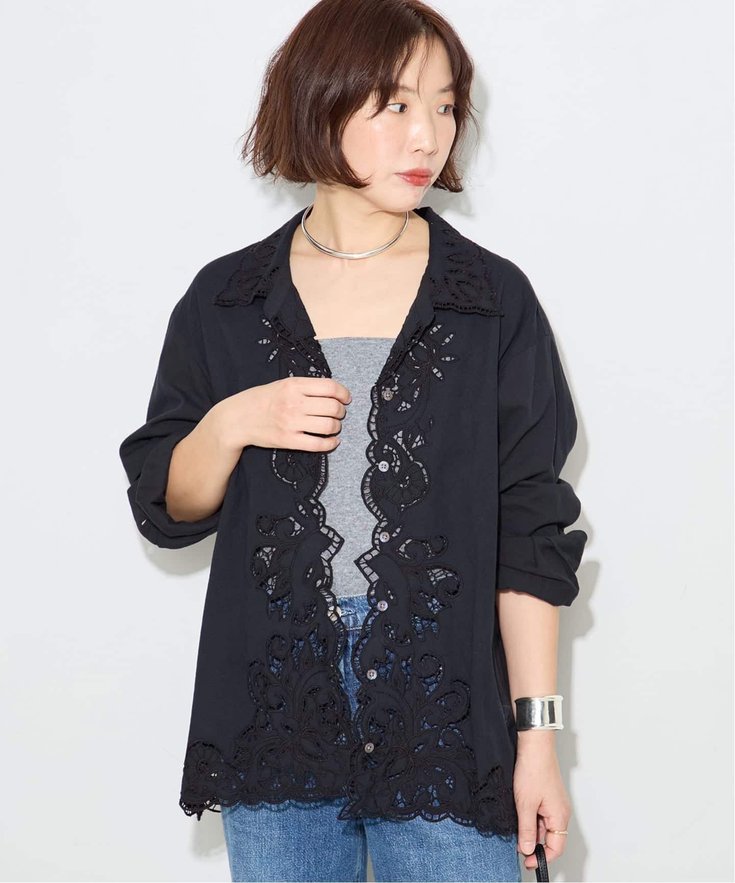刺繍レースシャツ　JOURNAL STANDARD L'ESSAGE　未使用品 刺繍レースシャツ（シャツ／ブラウス）｜JOURNAL STANDARD L'ESSAGE