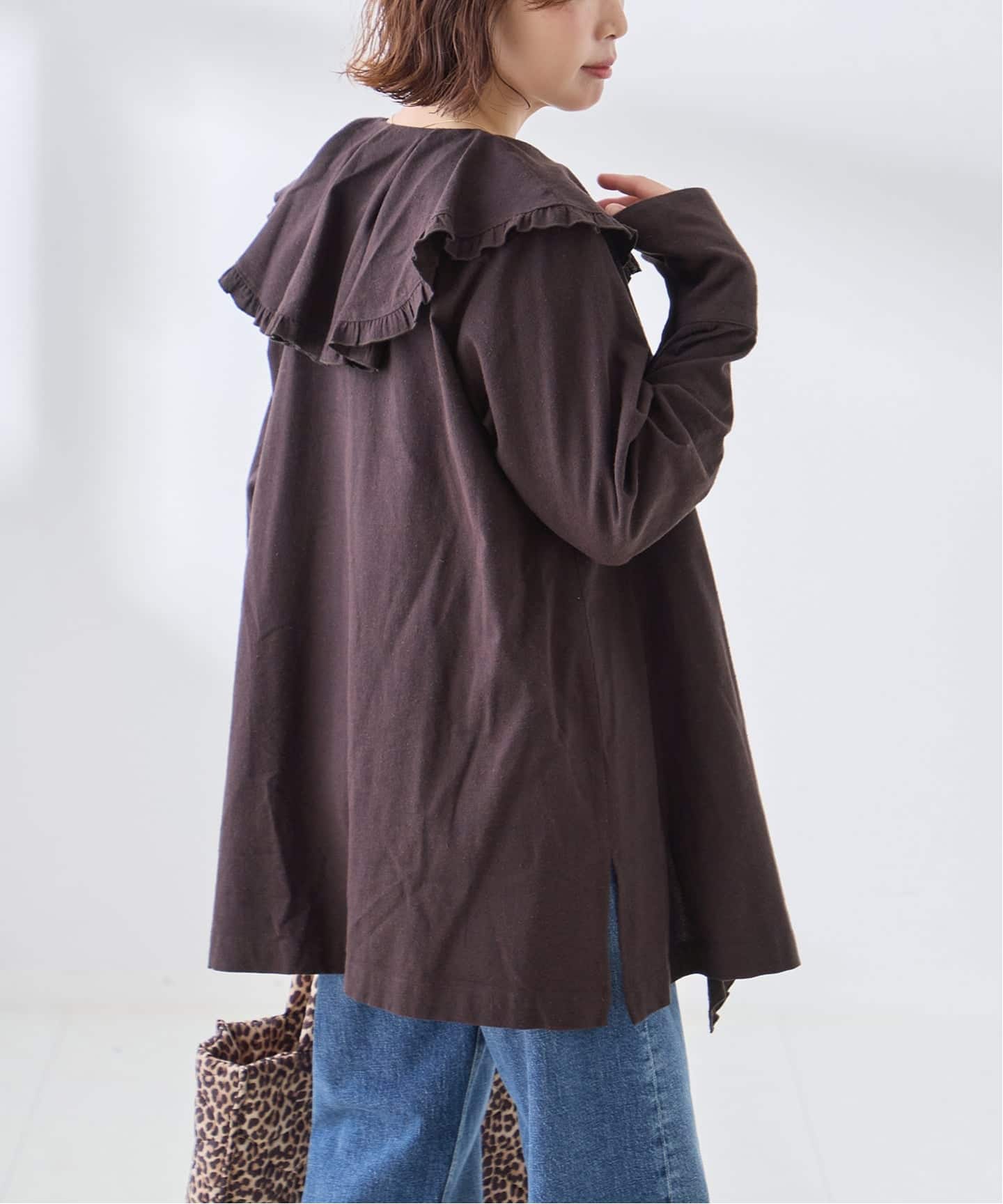 ウーアUhrジャーナルスタンダードレサージュ✨ラッフルフリルカラーシャツブラウス 予約》Uhr/ウーア Cotton Silk Ruffle Frill Shirt シャツ（シャツ