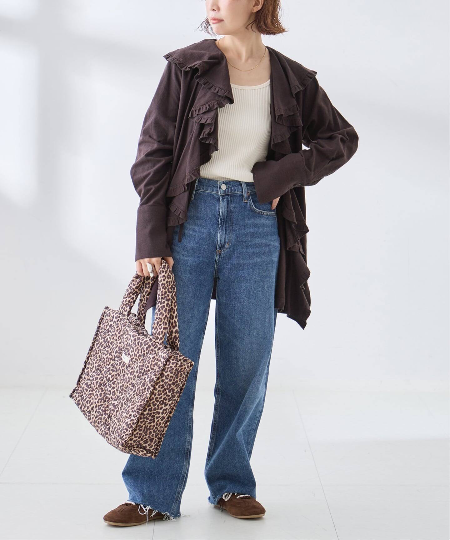 予約》Uhr/ウーア Cotton Silk Ruffle Frill Shirt シャツ（シャツ