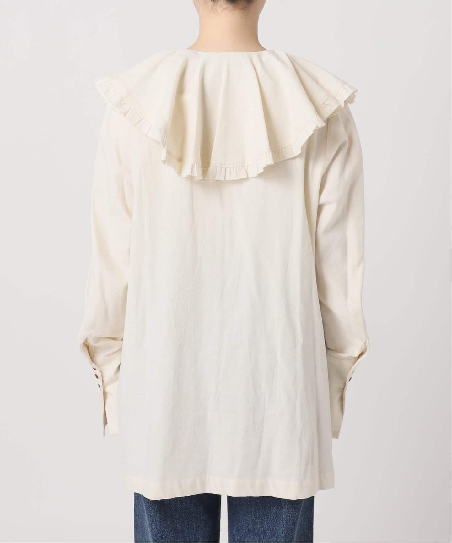 予約》Uhr/ウーア Cotton Silk Ruffle Frill Shirt シャツ（シャツ