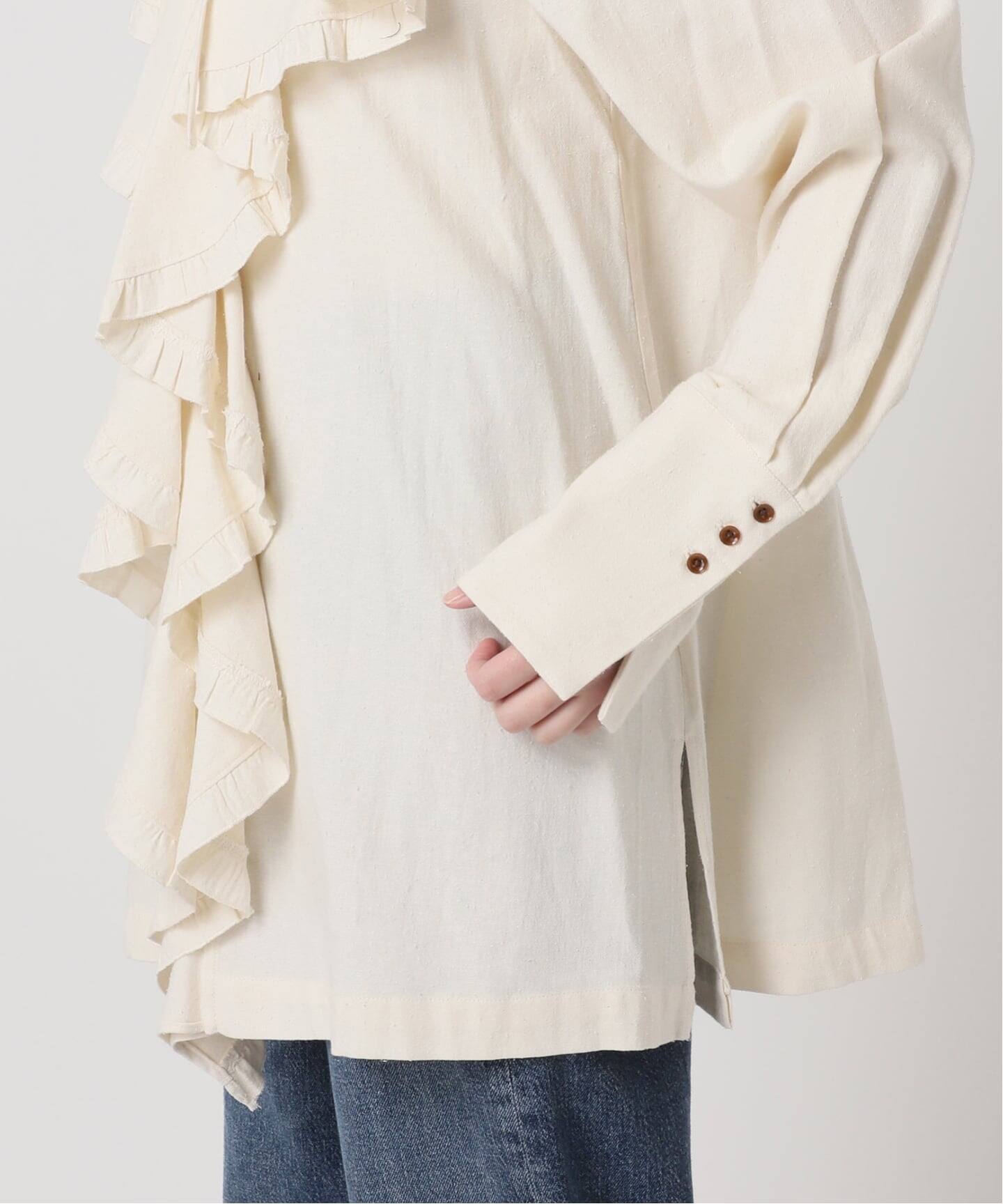 Uhr/ウーア Cotton Silk Ruffle Frill Shirt シャツ（シャツ／ブラウス 