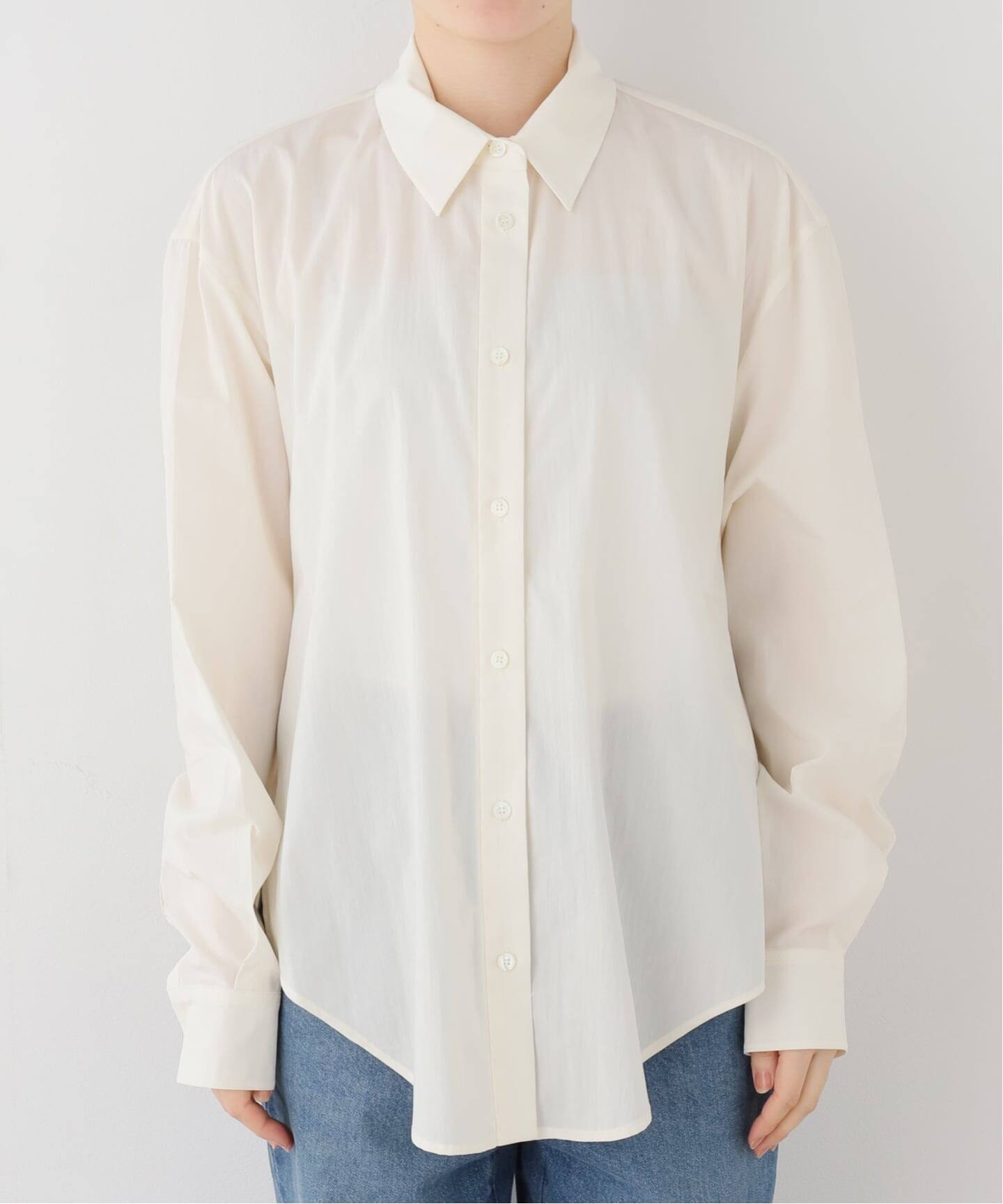 RECTO/レクト OPEN BACK DRAPED SHIRT (BEAN IVORY) シャツ 