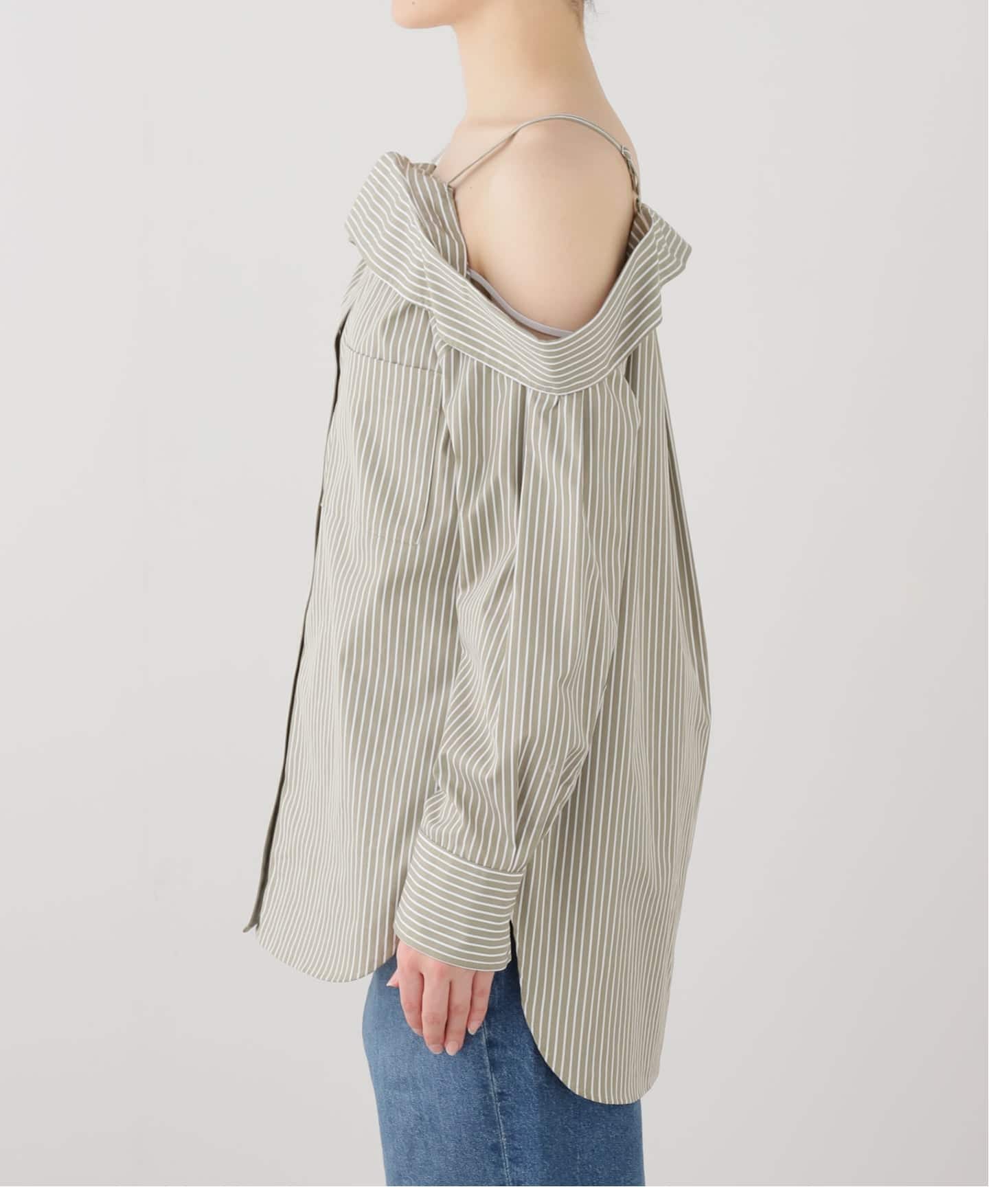 FUMIE TANAKA/フミエタナカ】round stripe SH シャツ（シャツ