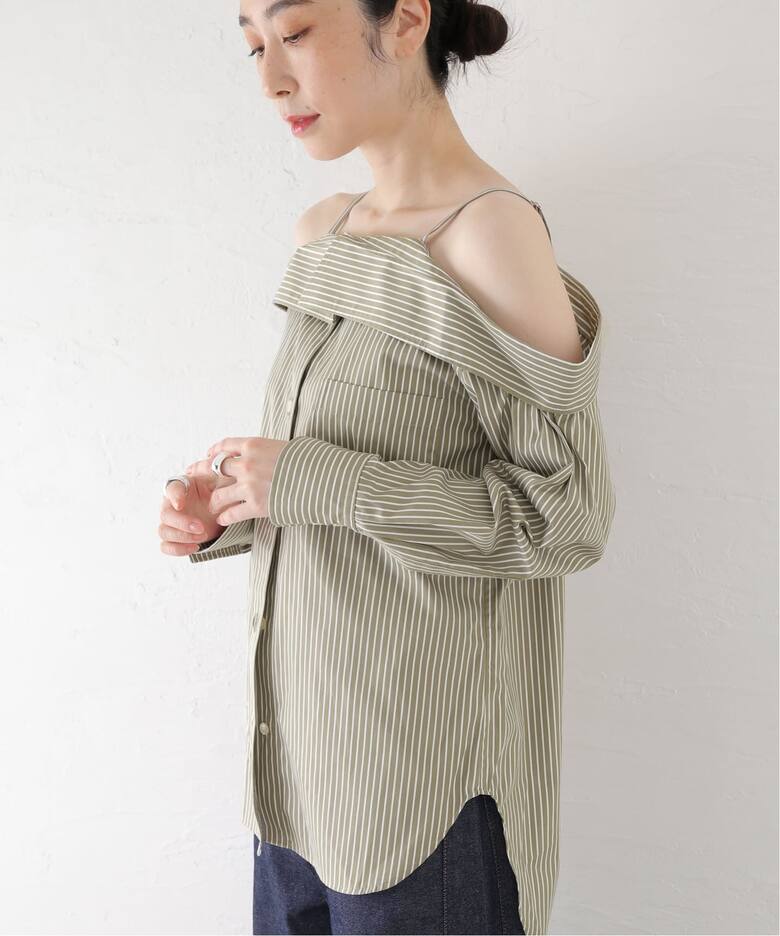 FUMIE TANAKA/フミエタナカ】round stripe SH シャツ（シャツ 