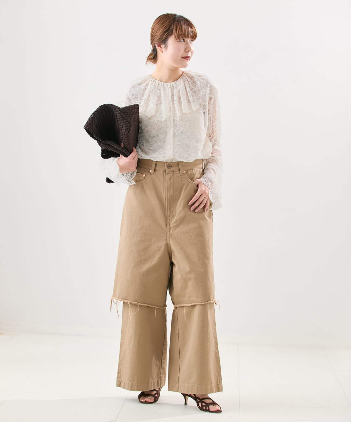 LACE SHIRTレースシャツ　ブラウス　長袖 Uhr/ウーア】Lace Shirt：レースシャツ（シャツ／ブラウス）｜JOURNAL
