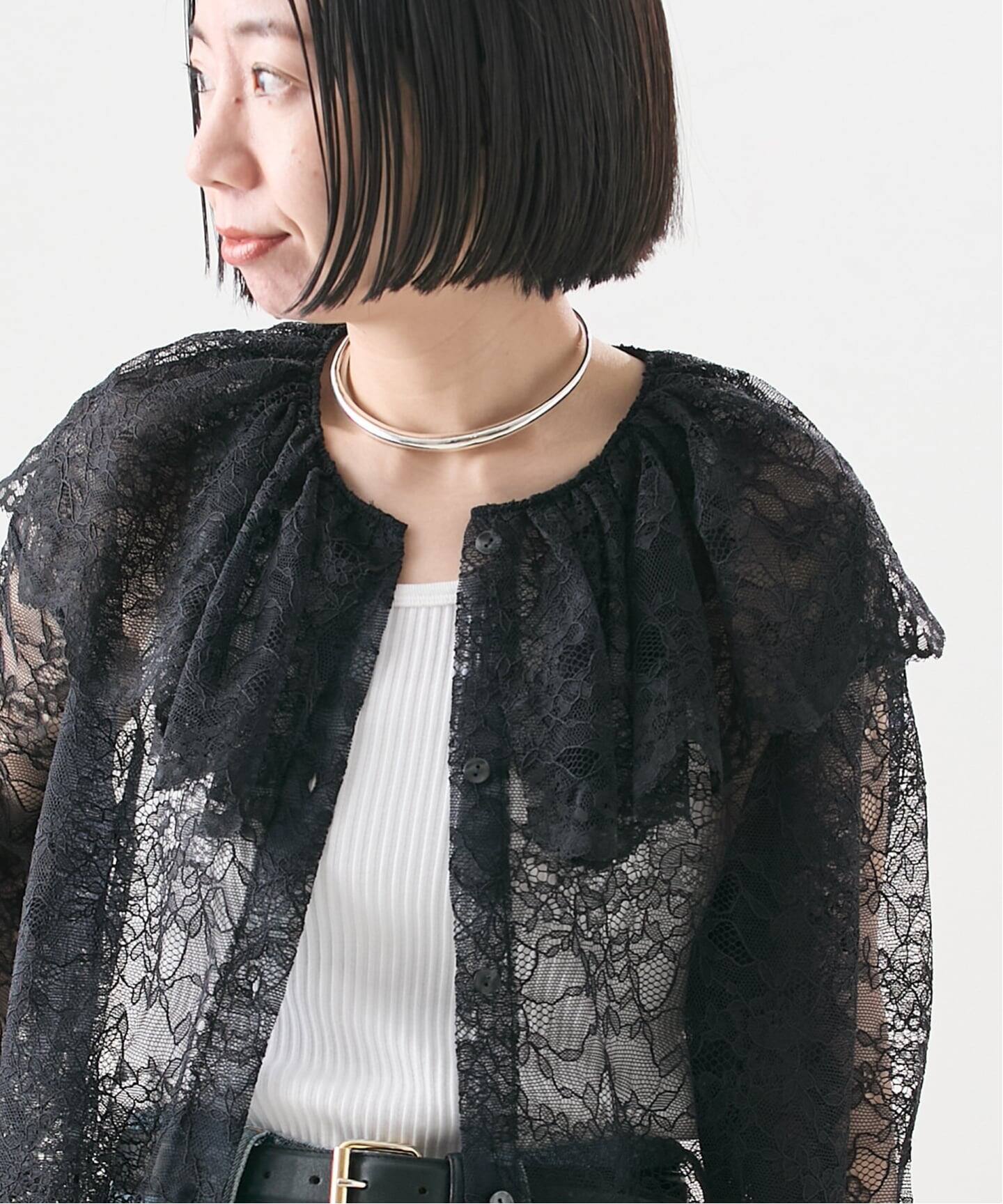 LACE SHIRTレースシャツ　ブラウス　長袖 Uhr/ウーア】Lace Shirt：レースシャツ（シャツ／ブラウス）｜JOURNAL