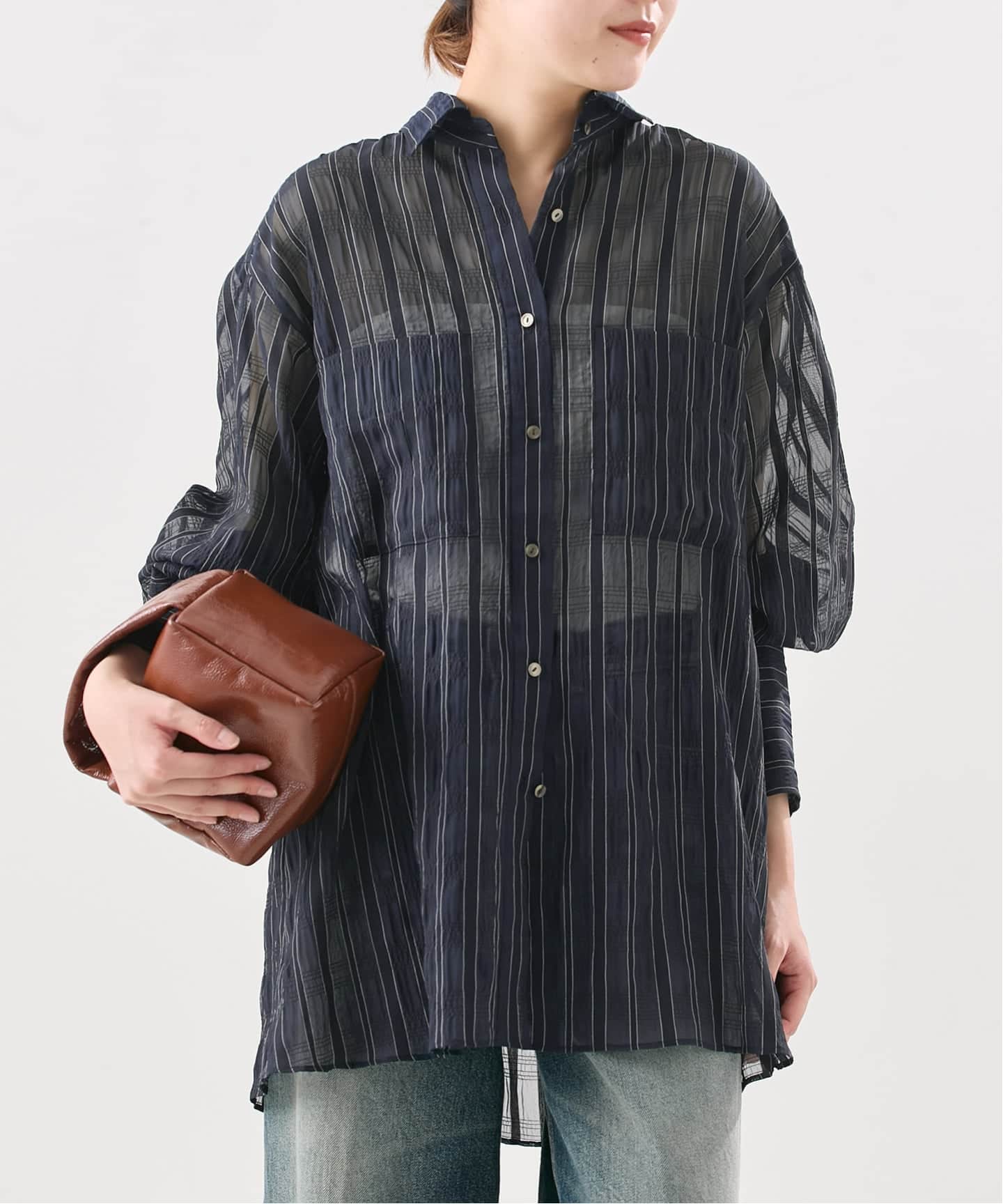 Uhr Sheer Shirt シアーチェックシャツ ウーア Uhr/ウーア】 Sheer Shirt：シャツ（シャツ／ブラウス）｜JOURNAL