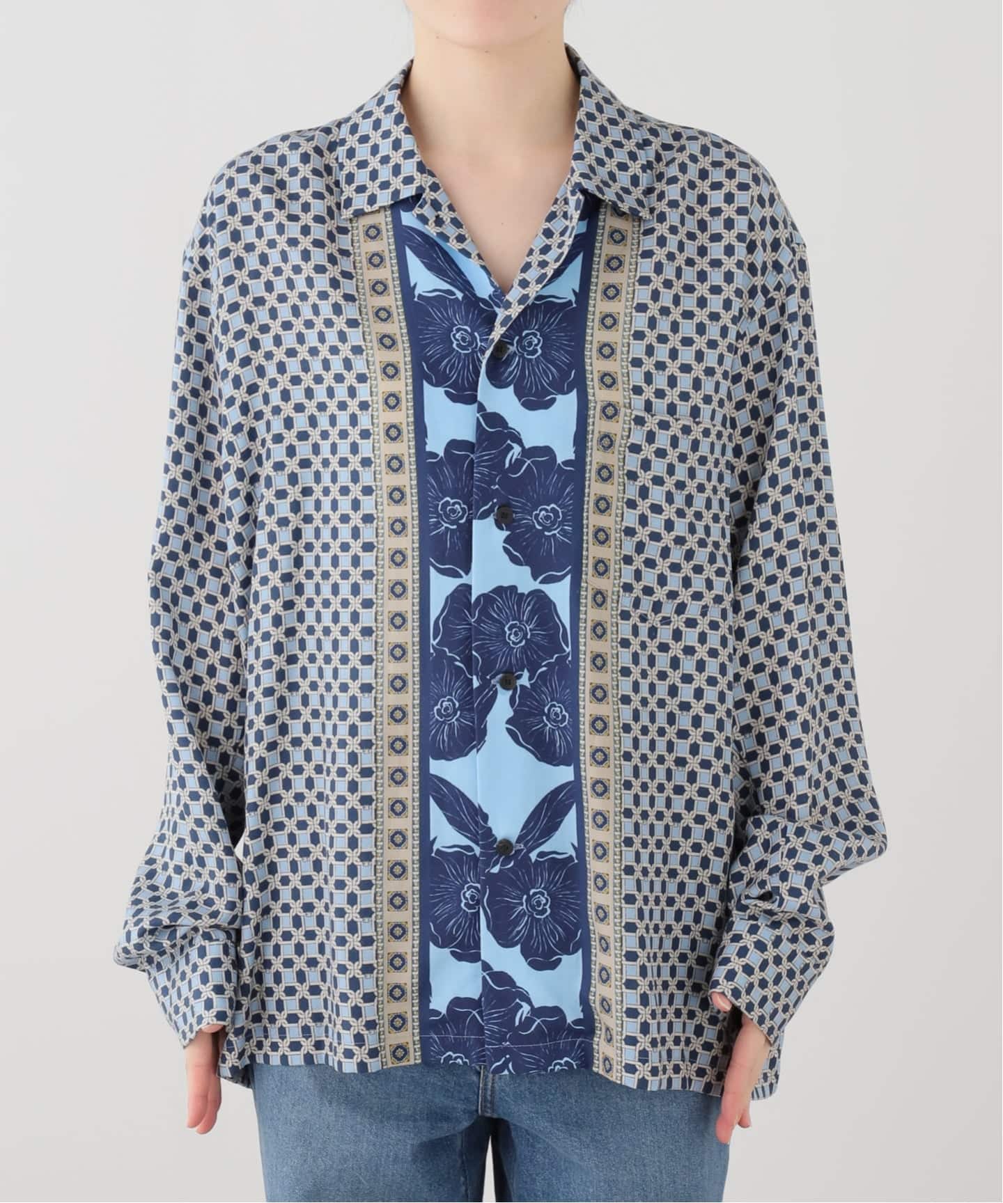 25AW TOGA トーガ TOO Inner print shirt キュプラ TOGA TOO/トーガトゥ Inner print shirt シャツ（シャツ／ブラウス