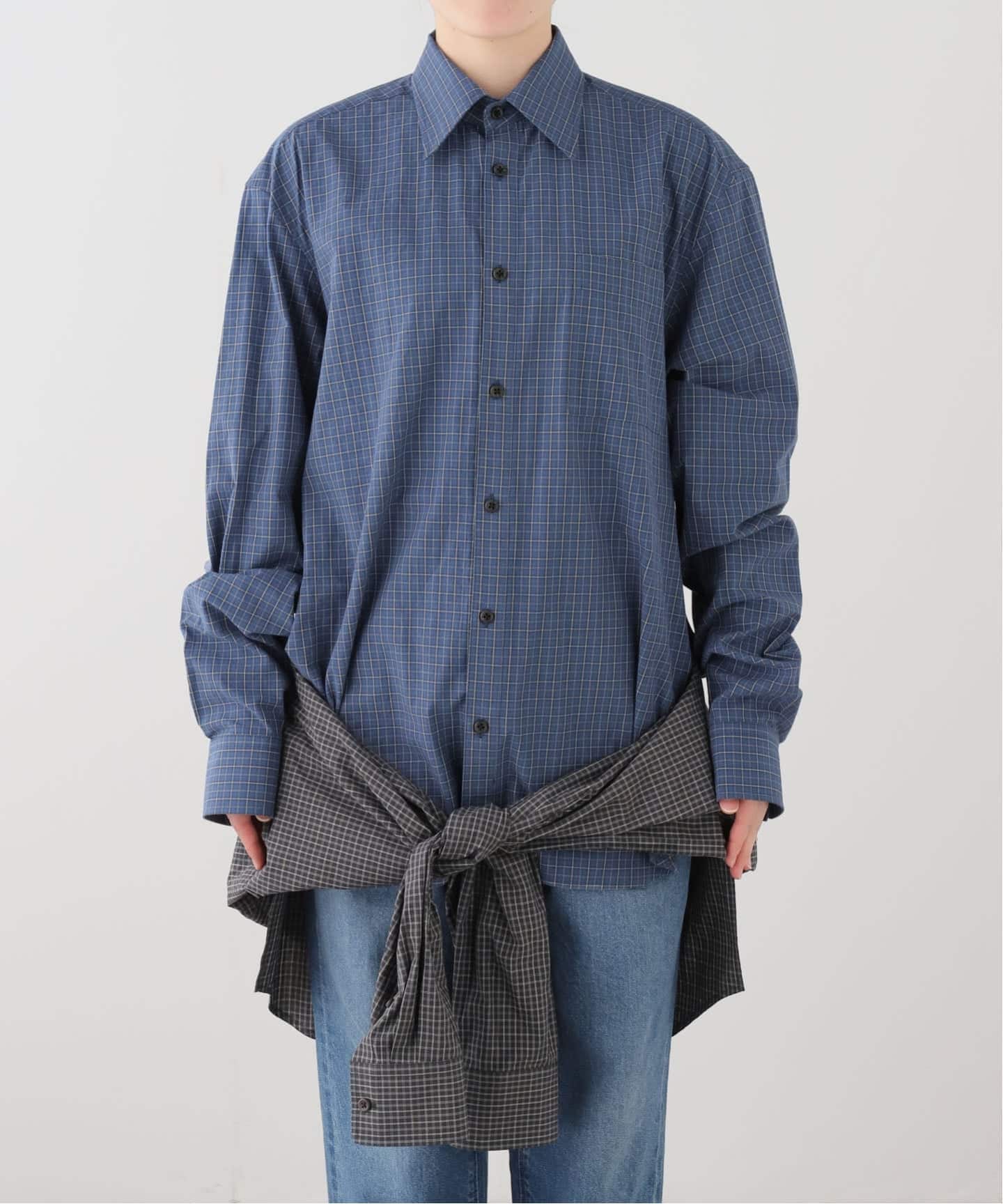 INSCRIRE チェック柄 レイヤードシャツ INSCRIRE /アンスクリア】Cotton Check レイヤードシャツ I26SSSH100