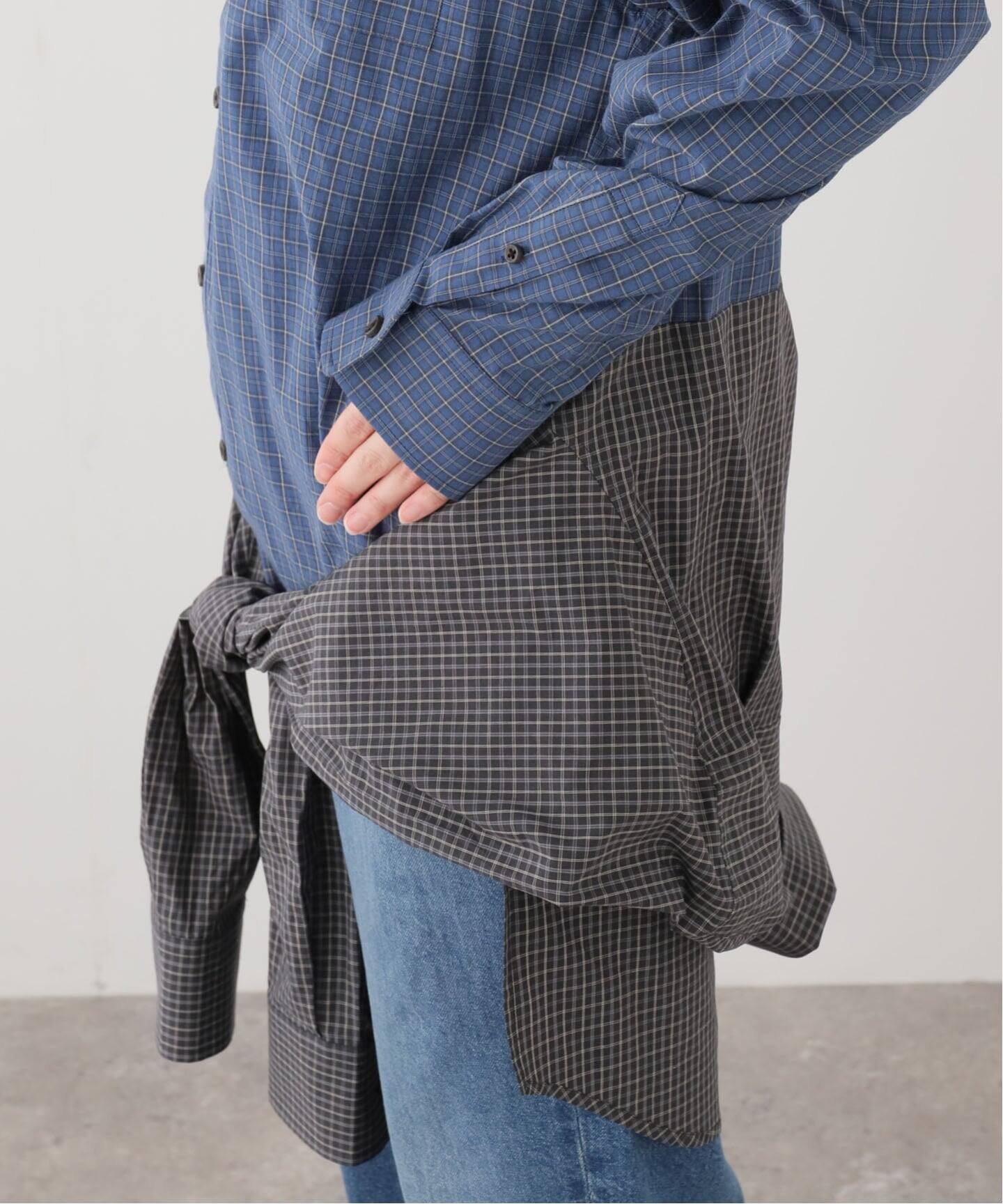 INSCRIRE /アンスクリア】Cotton Check レイヤードシャツ I26SSSH100