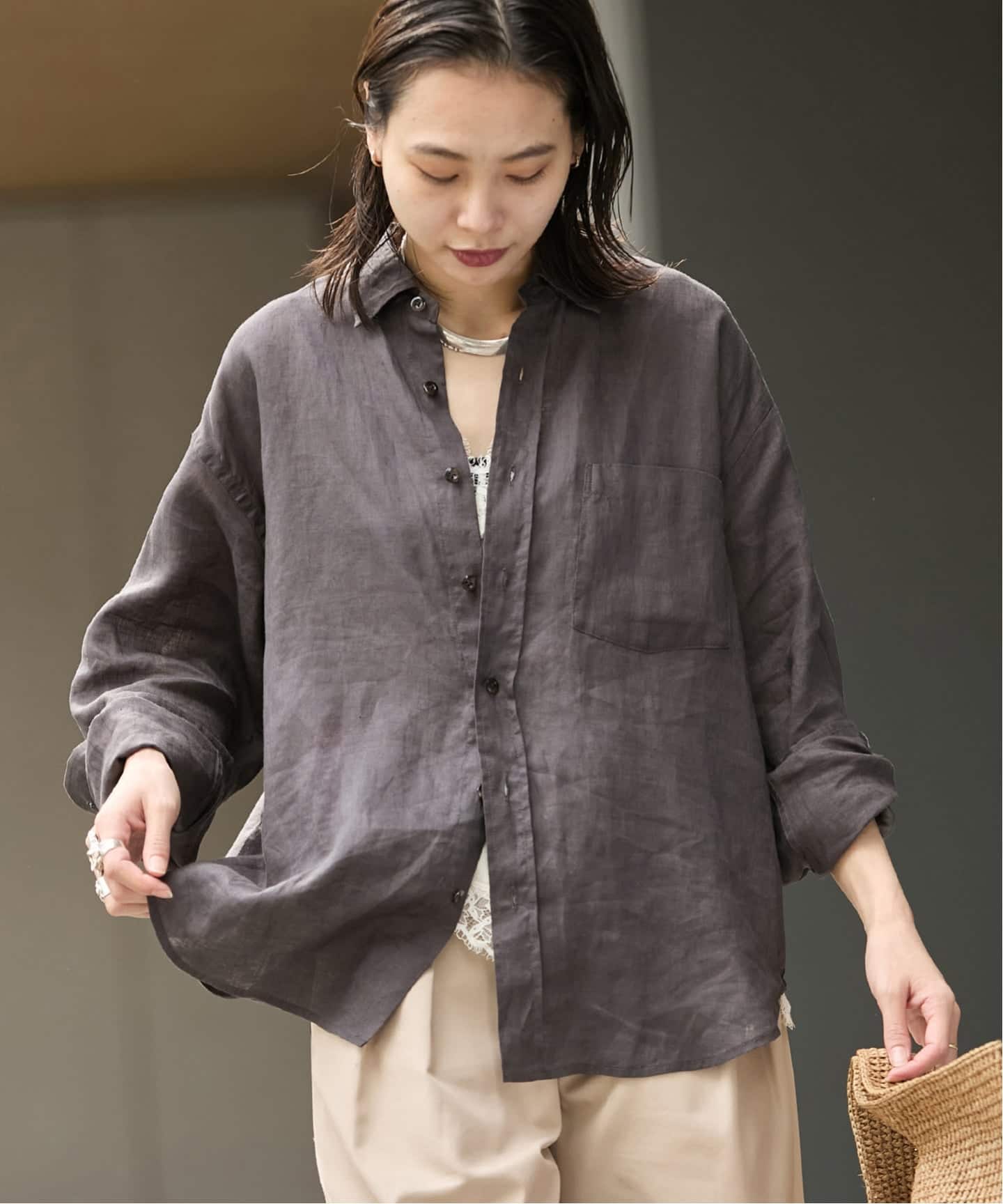 リネンレギュラーカラーシャツ（シャツ／ブラウス）｜JOURNAL STANDARD
