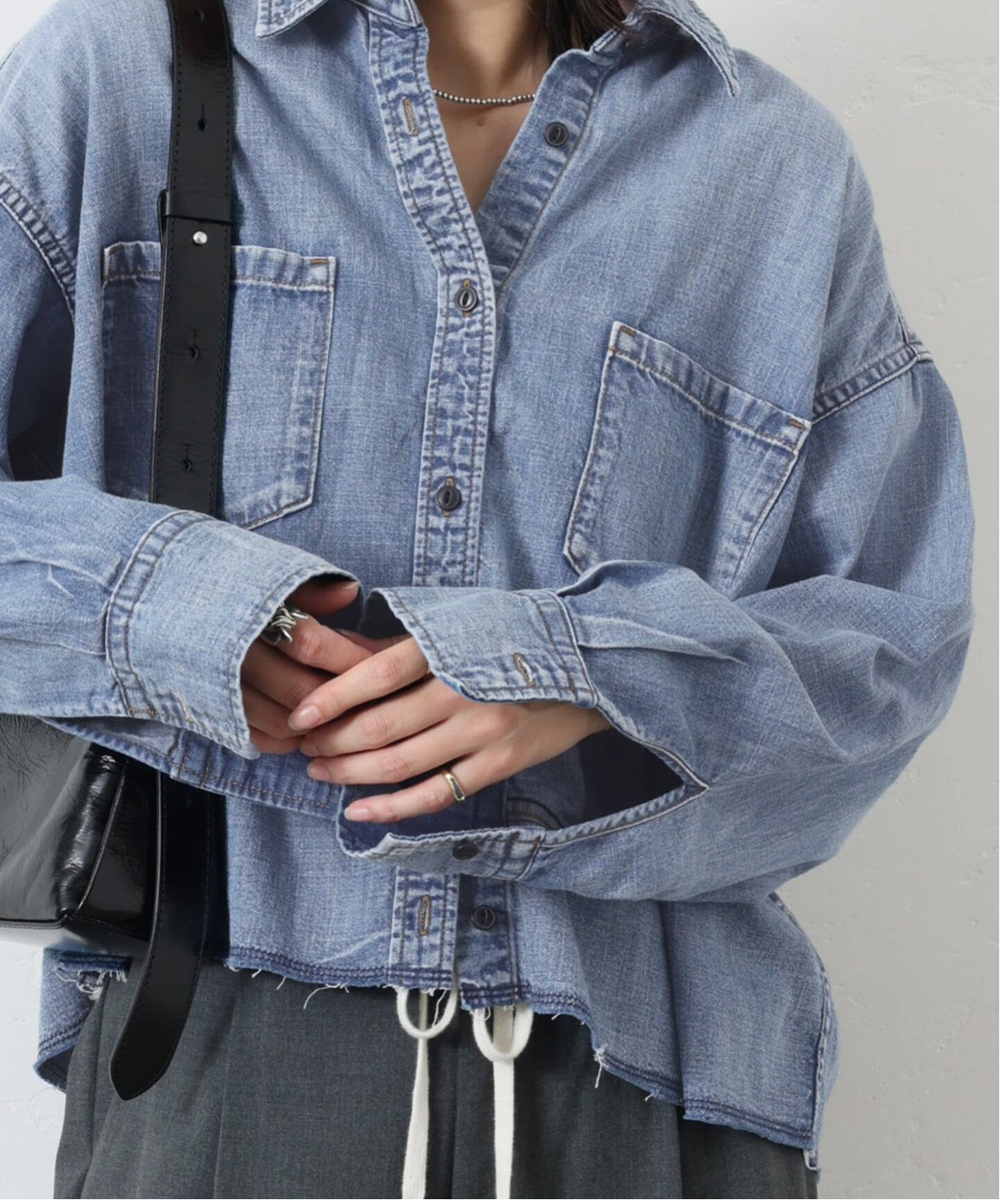 ✨極美品✨ジャーナルスタンダードライトオンスデニムクロップドシャツ ライトオンスデニムクロップドシャツ（シャツ／ブラウス）｜JOURNAL