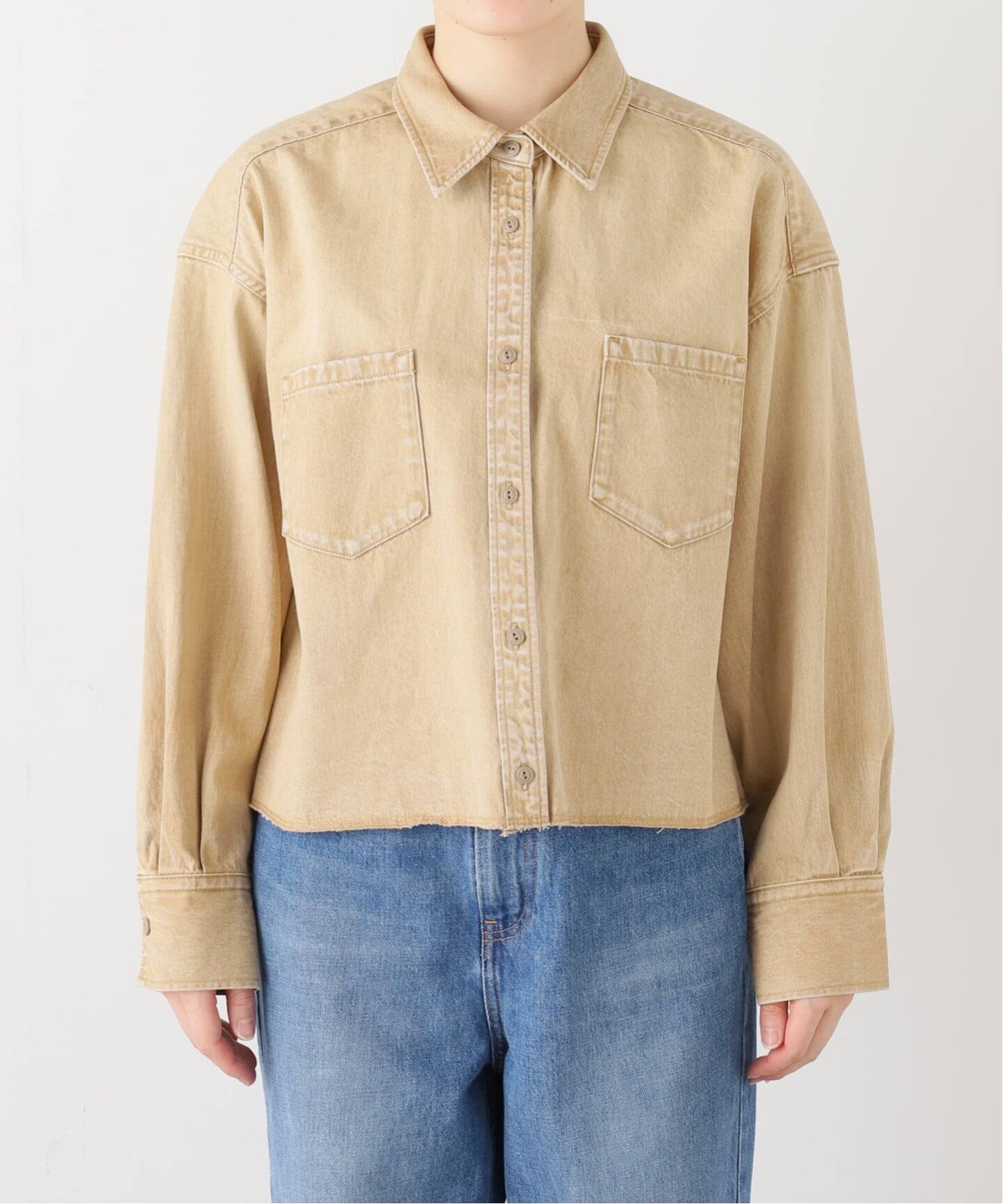 追加2》ライトオンスデニムクロップドシャツ（シャツ／ブラウス