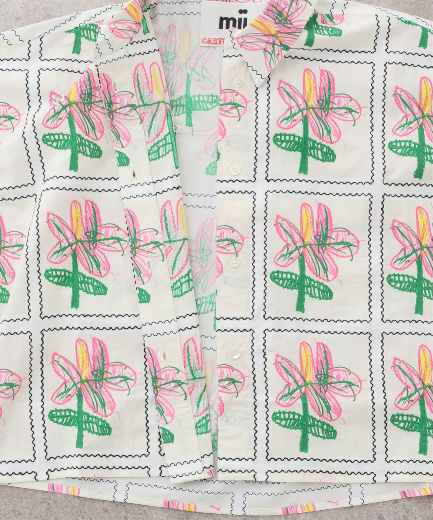 Mii / ミイ】SCREEN PRINTED HAND EMBROIDERED SHIR（シャツ／ブラウス