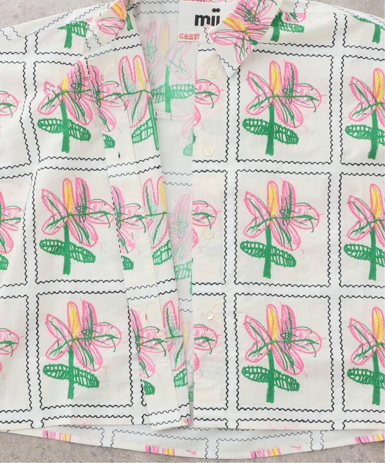 Mii / ミイ】SCREEN PRINTED HAND EMBROIDERED SHIR（シャツ／ブラウス 