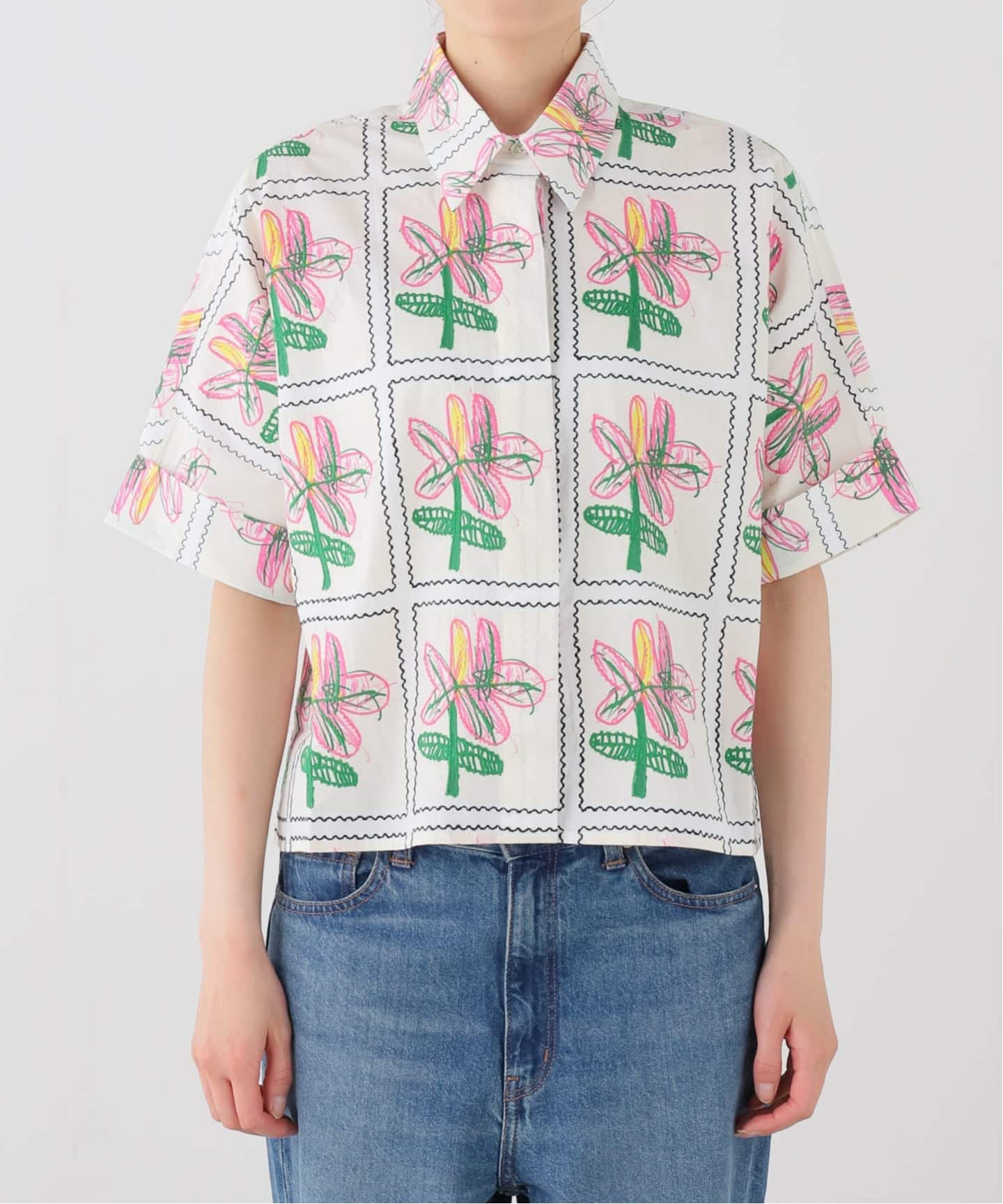 Mii / ミイ】SCREEN PRINTED HAND EMBROIDERED SHIR（シャツ／ブラウス