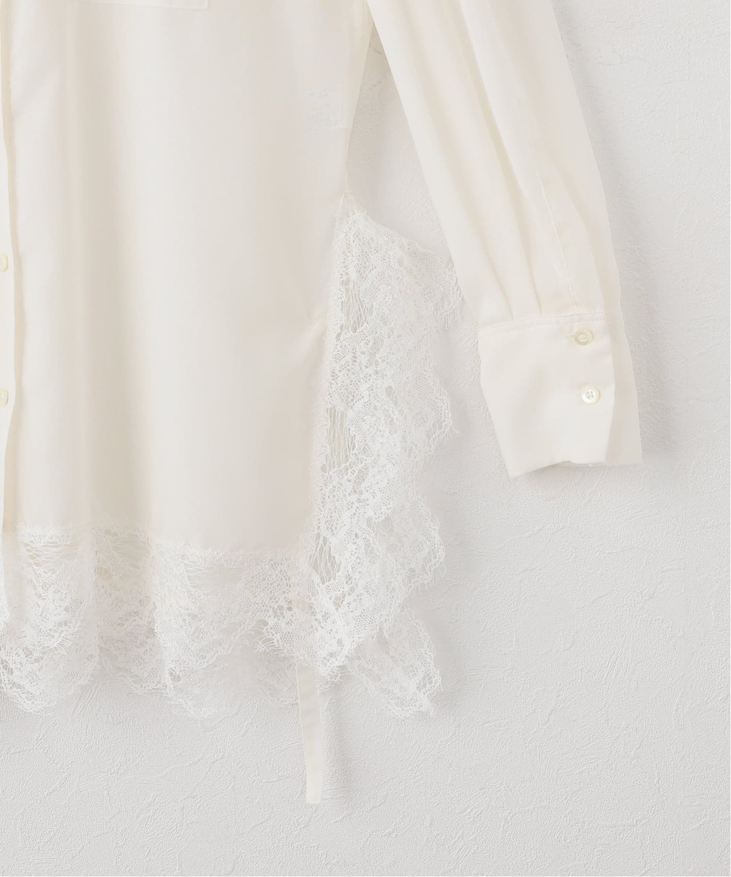 EUCHRONIA / ユークロニア】 2way Lace Glitch Shirt（シャツ