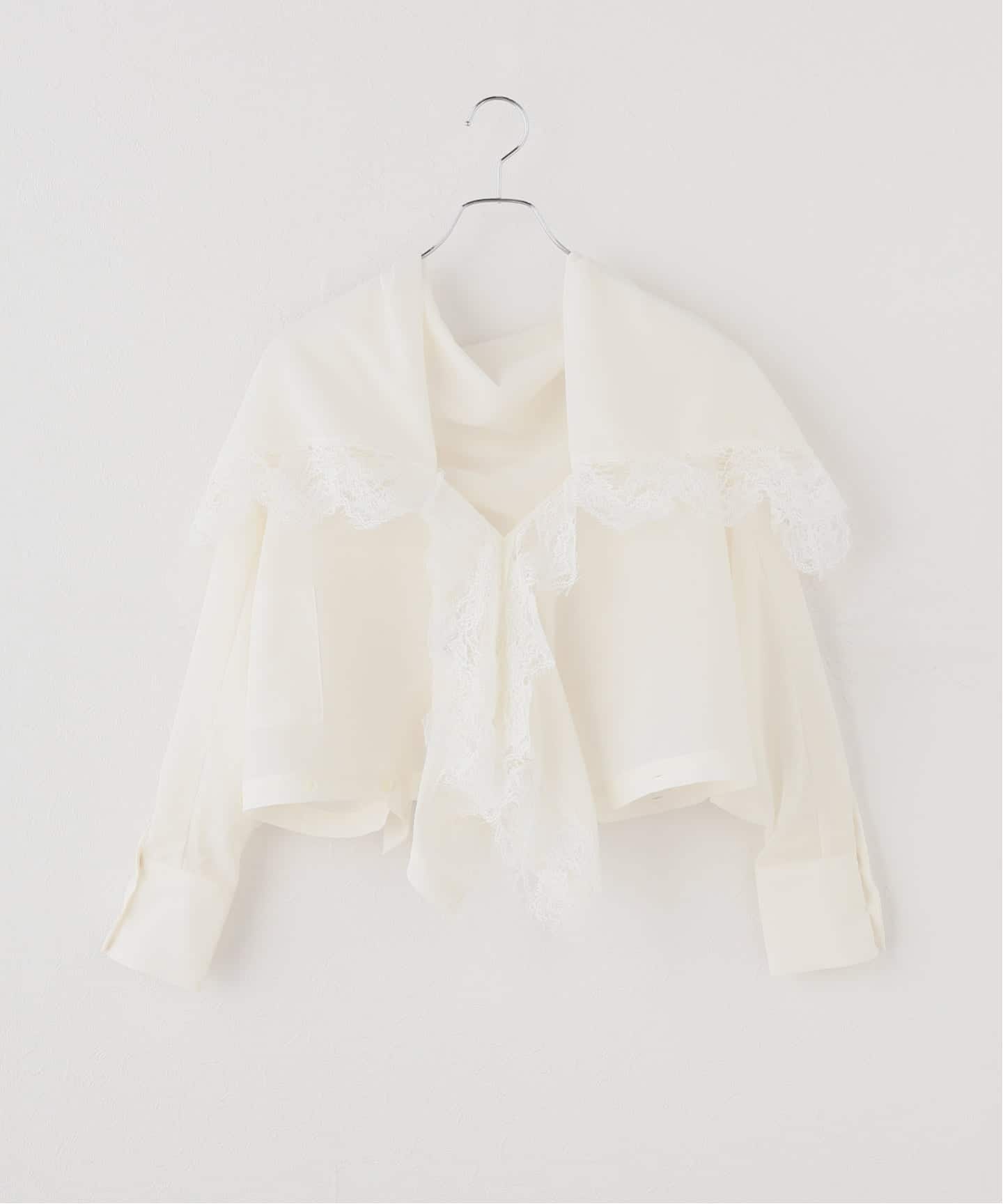 EUCHRONIA / ユークロニア】 2way Lace Glitch Shirt（シャツ