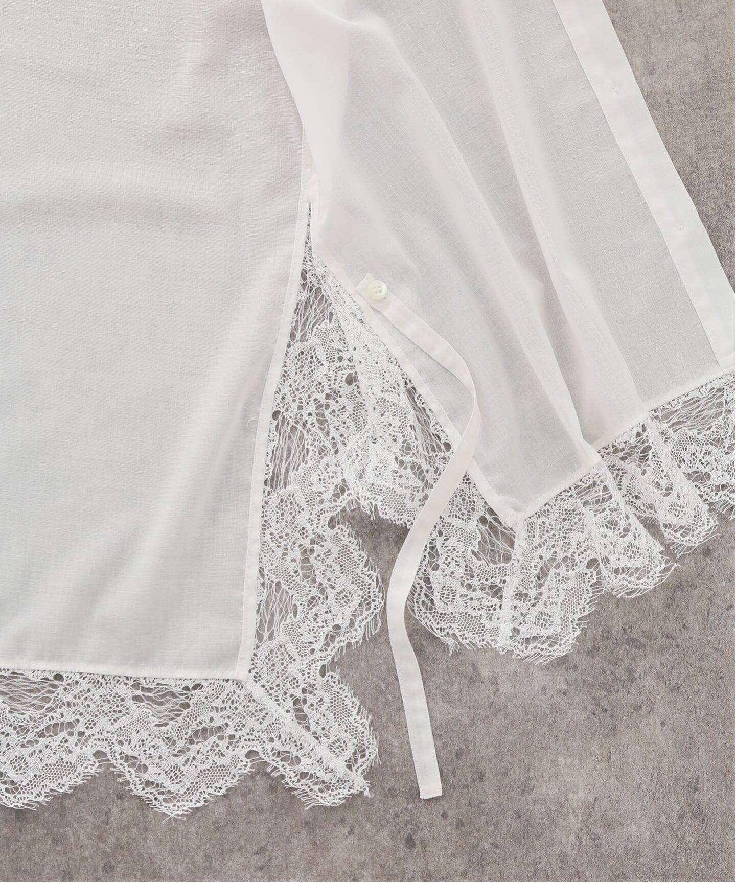EUCHRONIA / ユークロニア】 2way Lace Glitch Shirt（シャツ 