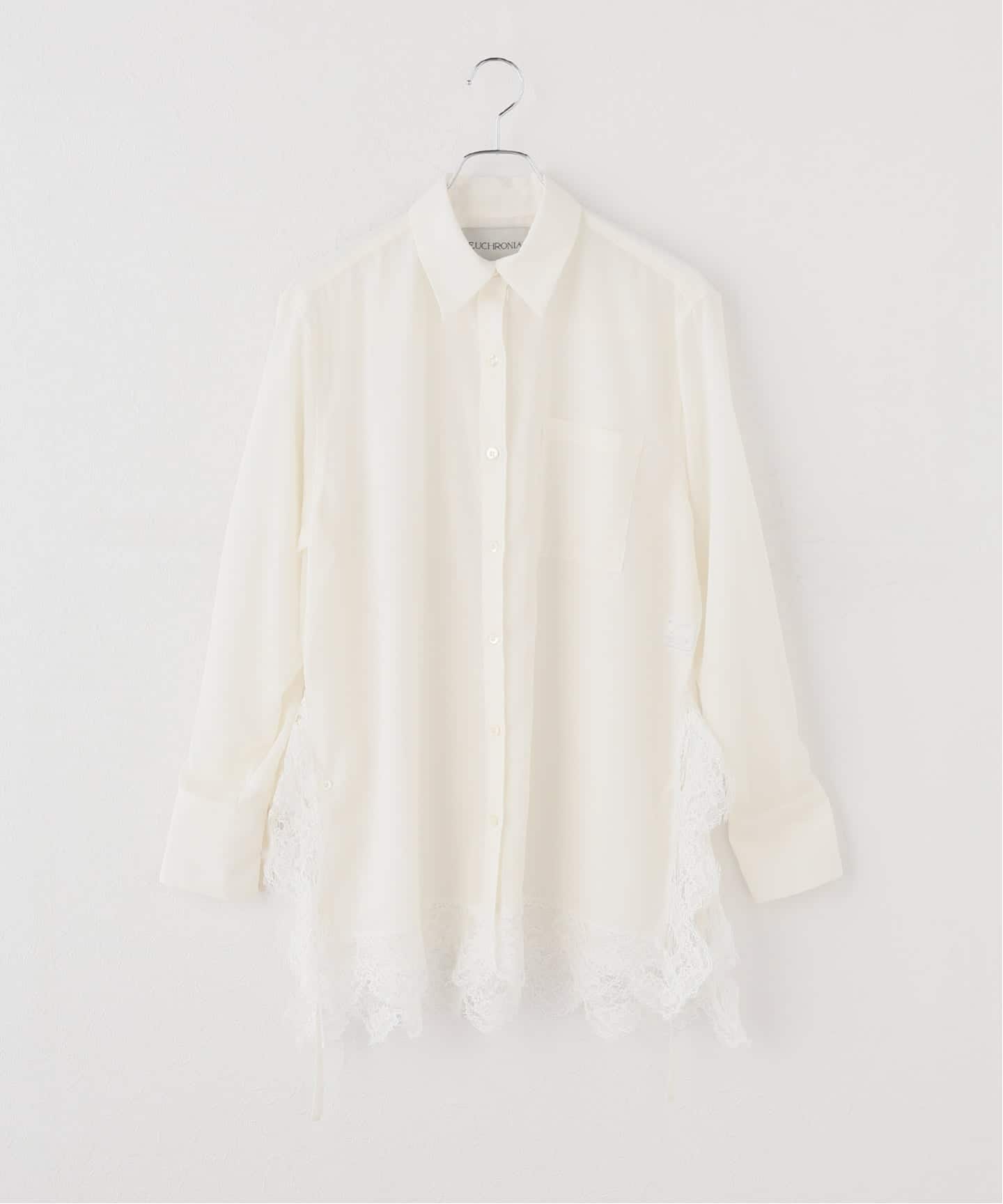 EUCHRONIA / ユークロニア】 2way Lace Glitch Shirt（シャツ