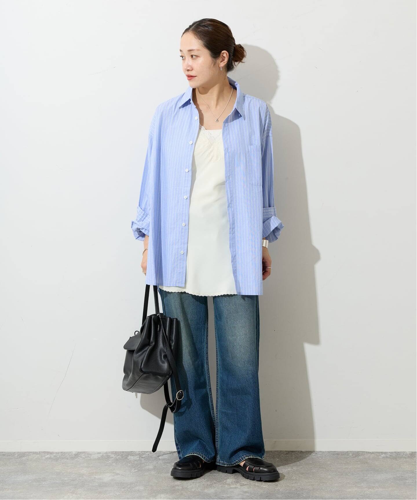 LANCER CLOTHING CORPORATION】 オーバーFITストライプシャツ（シャツ 