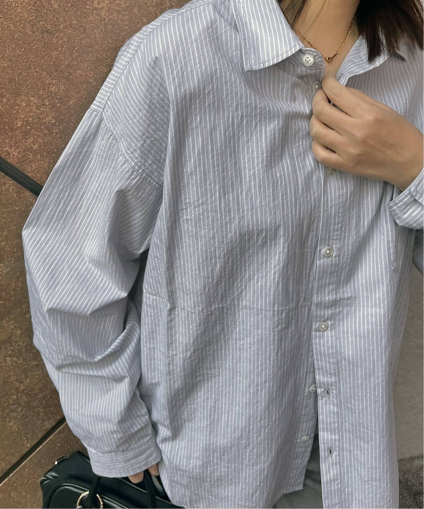 LANCER CLOTHING CORPORATION】 オーバーFITストライプシャツ（シャツ 
