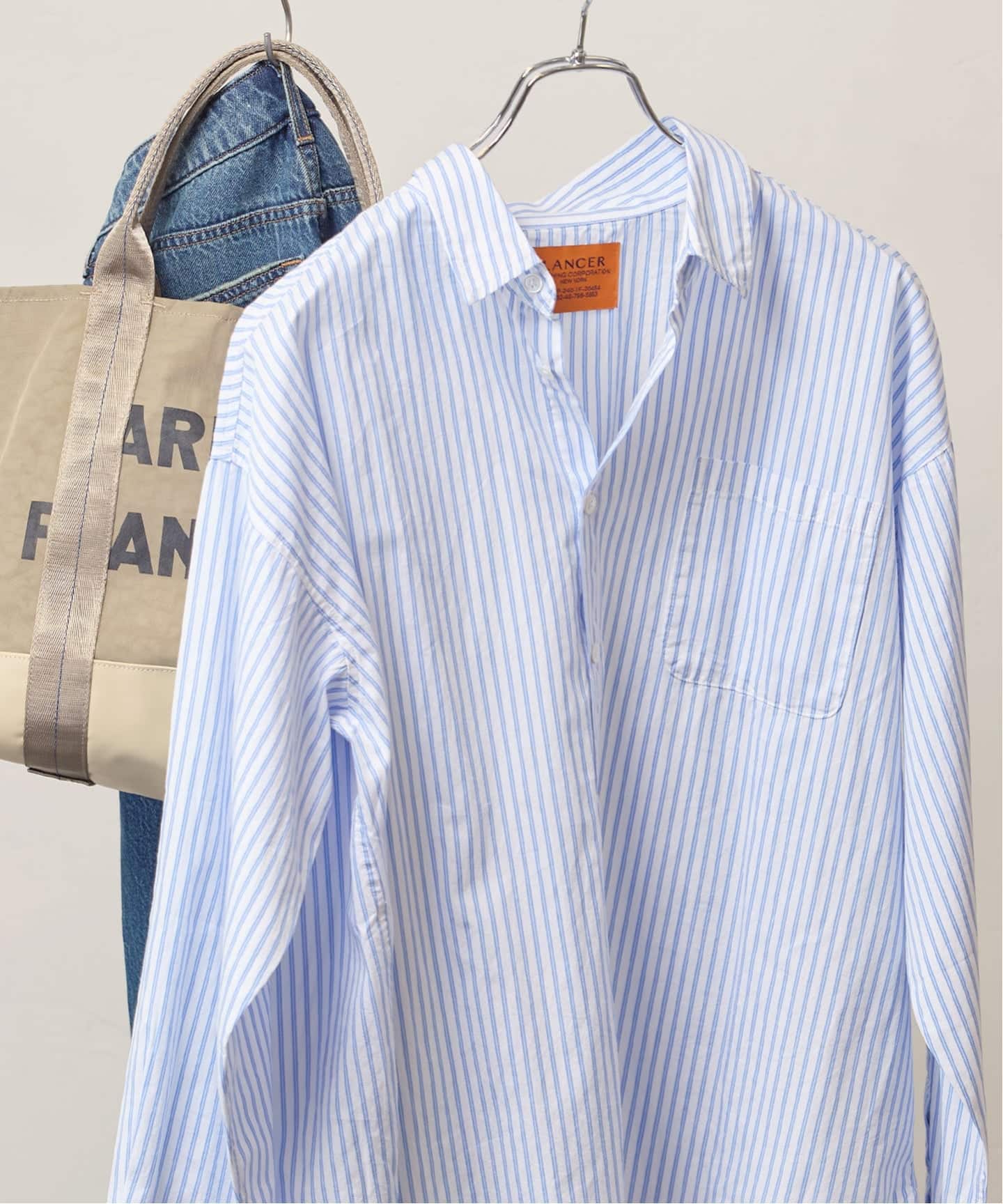 LANCER CLOTHING CORPORATION】 オーバーFITストライプシャツ（シャツ