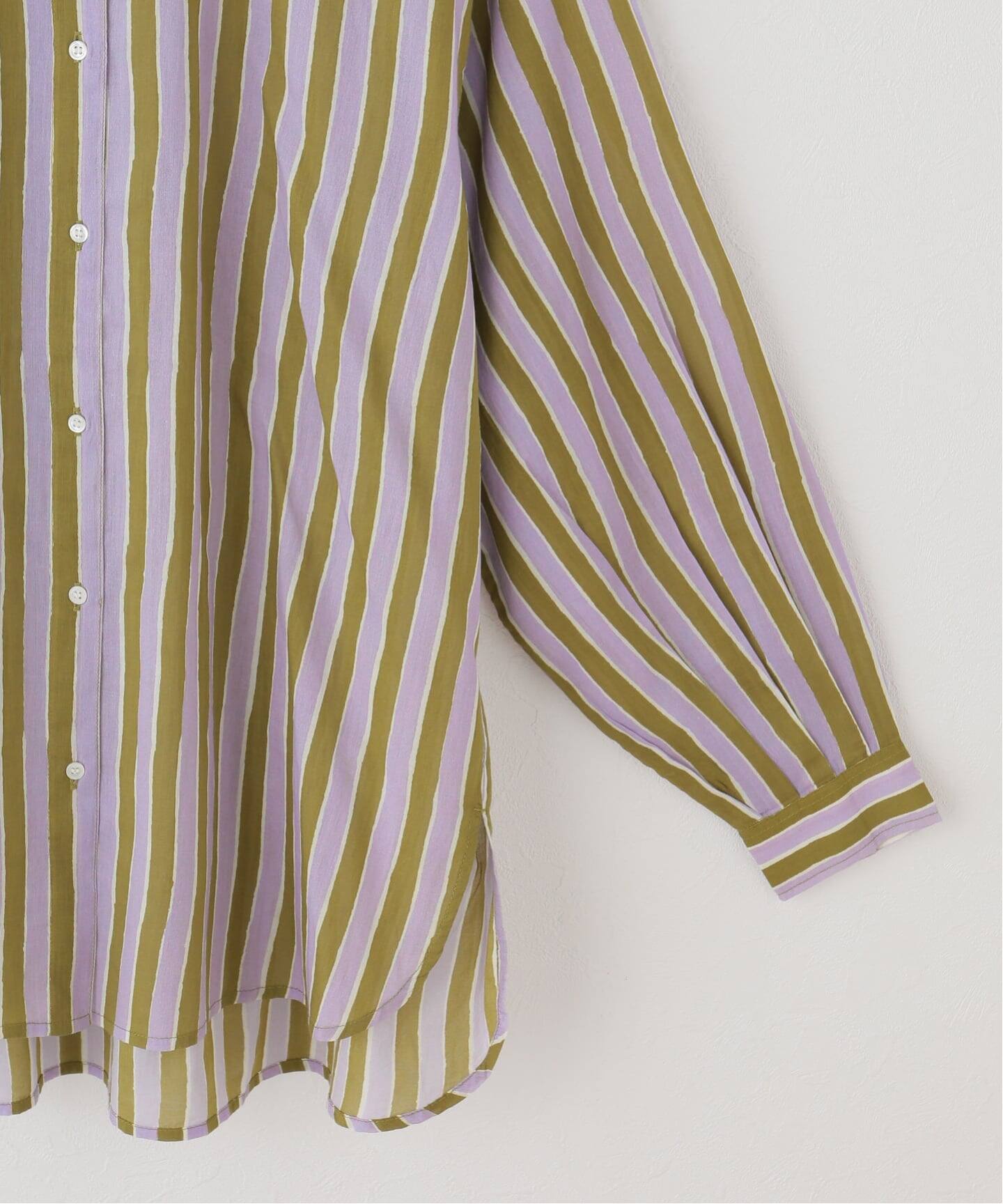 SARA MALLIKA/サラマリカ】 Cotton Wave Stripe Print Shi（シャツ