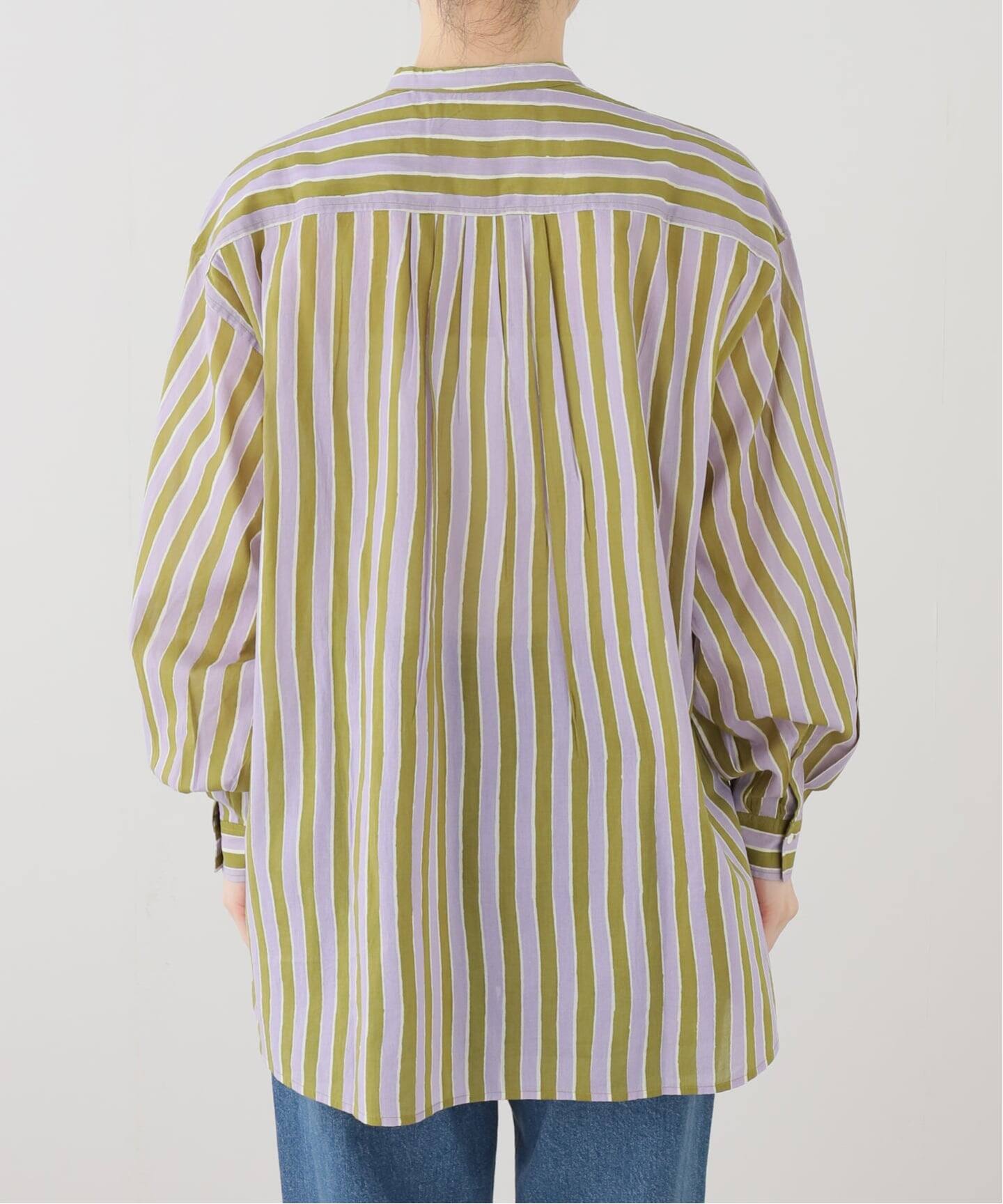 SARA MALLIKA/サラマリカ】 Cotton Wave Stripe Print Shi（シャツ