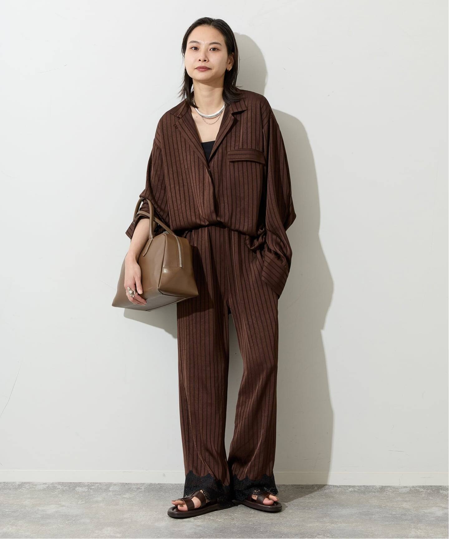 ARCHIVE STANCE/アーカイブスタンス】Satin Stripe Dolman Shirt