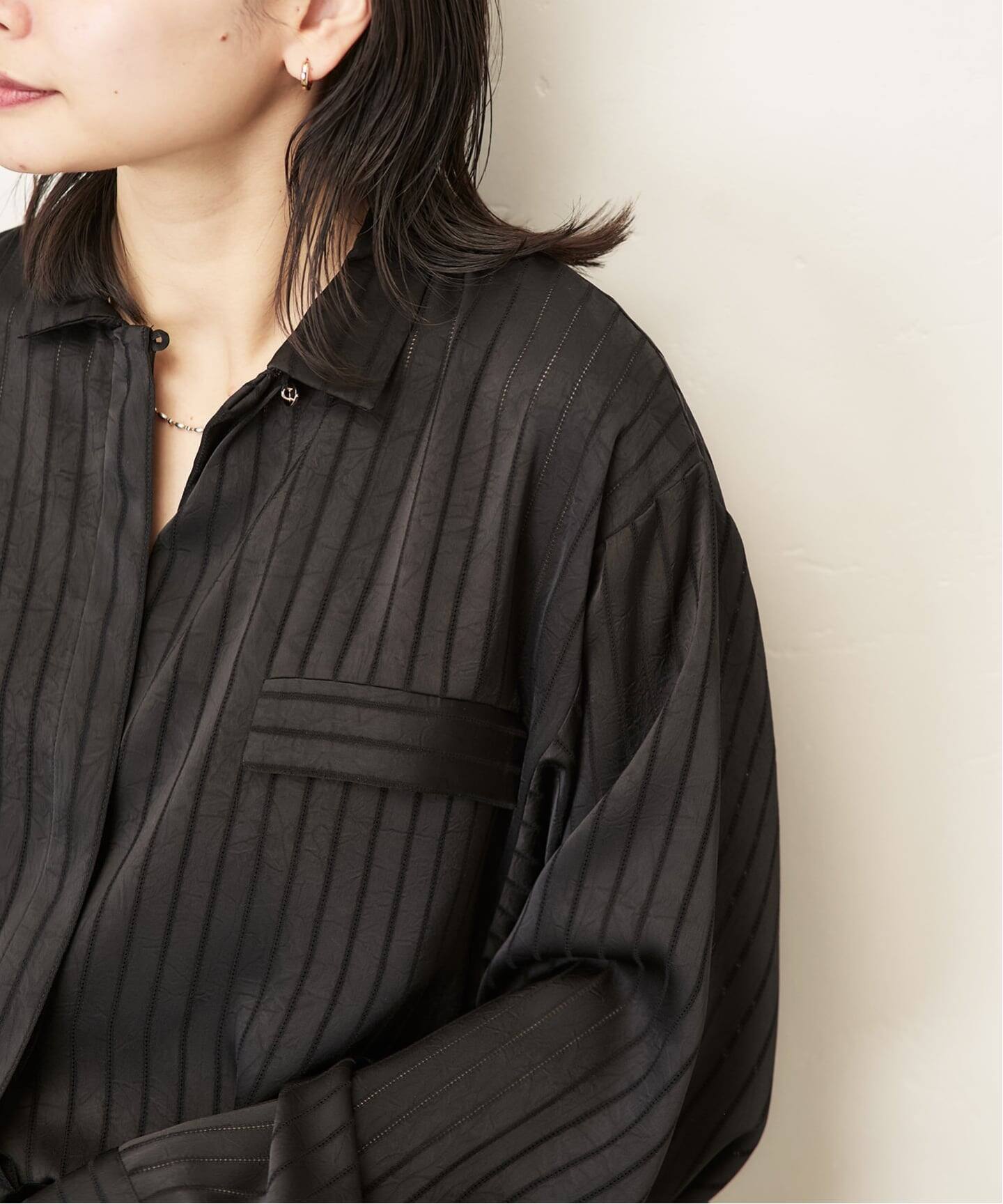 ARCHIVE STANCE/アーカイブスタンス】Satin Stripe Dolman Shirt