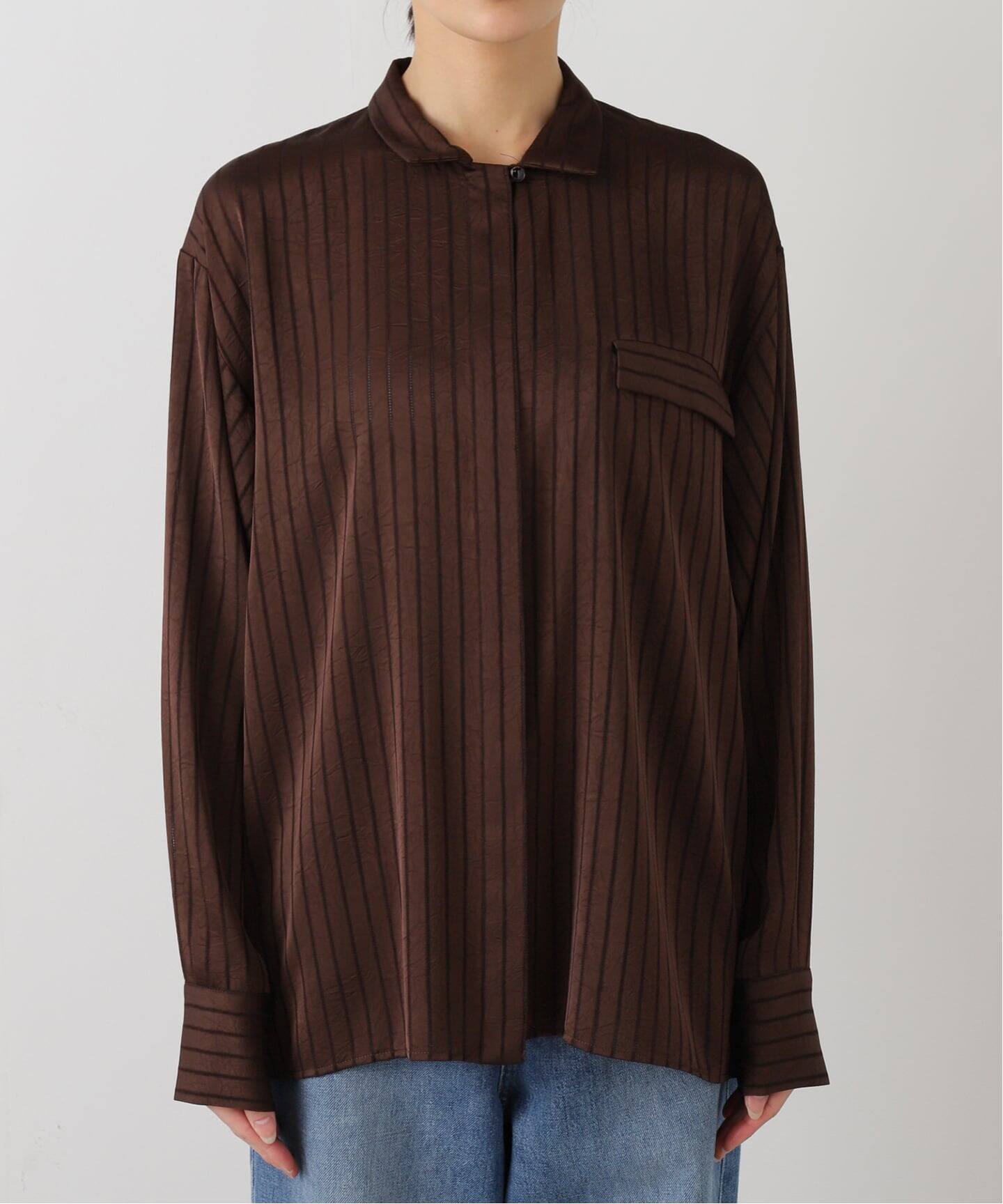 ARCHIVE STANCE/アーカイブスタンス】Satin Stripe Dolman Shirt