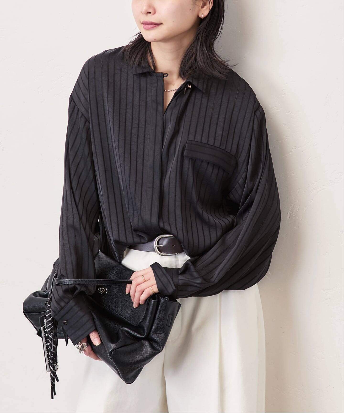 ARCHIVE STANCE/アーカイブスタンス】Satin Stripe Dolman Shirt 