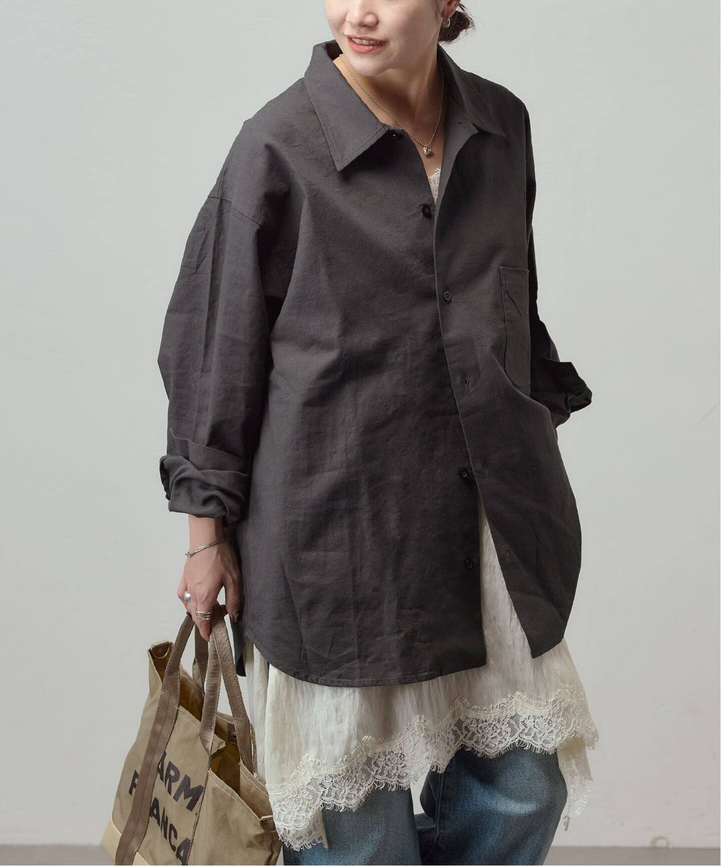 別注【ARMY TWILL/アーミーツイル】Cotton Linen Utility sh（シャツ 