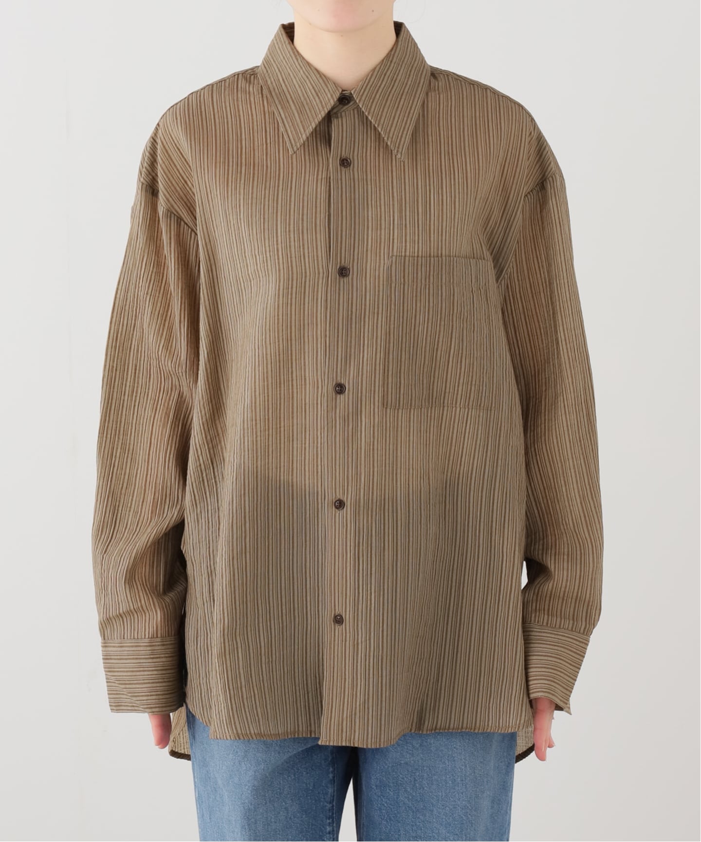 TONYWACK/トニーワック】 LYOCELL OVERSIZED STRIPE SHIRT（シャツ 