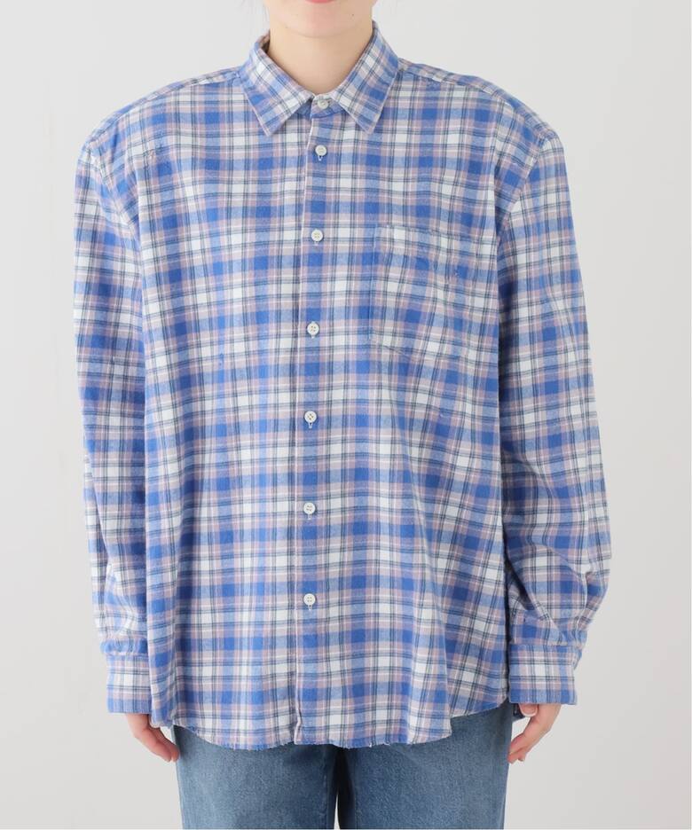 HOLIDAY/ホリデイ】CHECK PADDED SHOULDER DAMAGE BIG（シャツ 