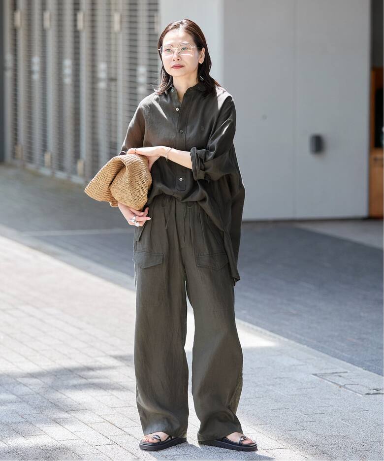 予約》【TICCA / ティッカ】リネンスクエアビッグシャツ uni（シャツ 
